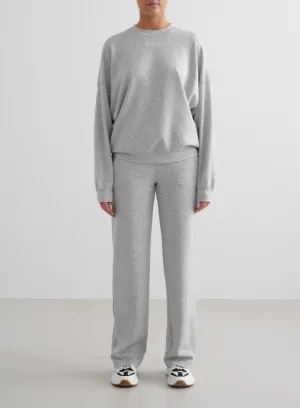 Light Grey Melange Comfy Modal Wide Pants