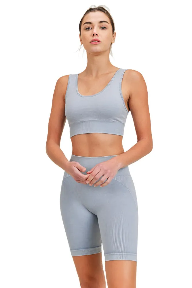 Mono B Rib Seamless Padded Sports Bra AT3034