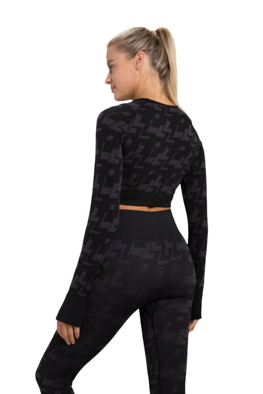 Mono B Seamless Geo Active L/S  Top AT-A09102