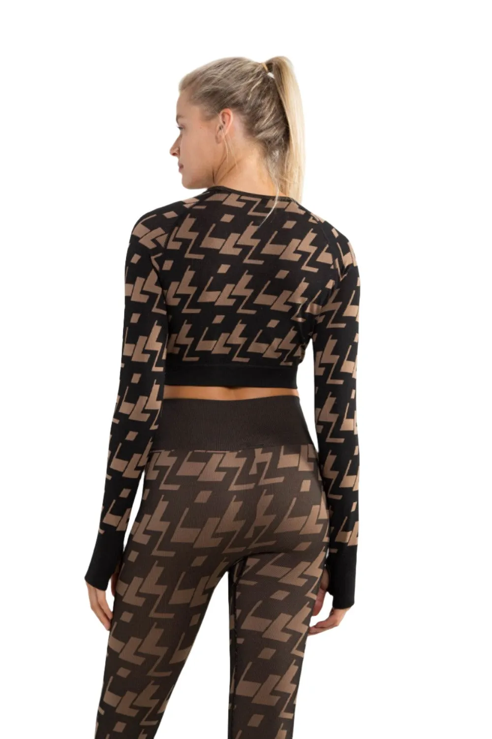 Mono B Seamless Geo Active L/S  Top AT-A09102