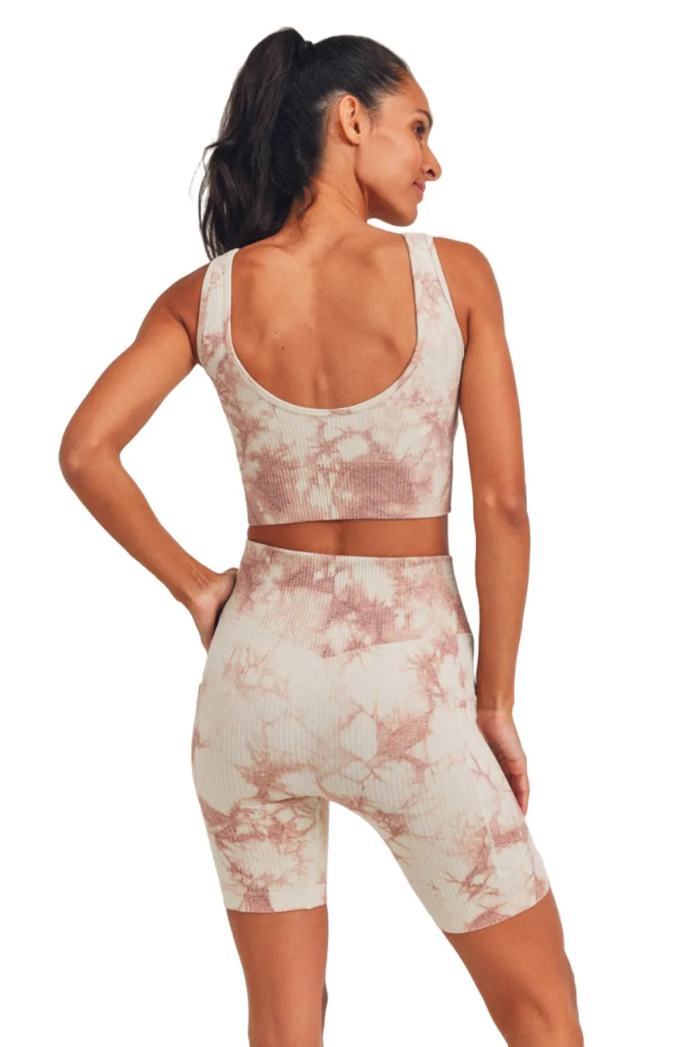 Mono B  Tie-Dye Seamless Ribbed Sports Bra AT3168