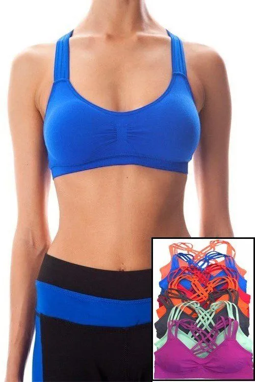 Multi Strap Seamless Bra Top WY14427