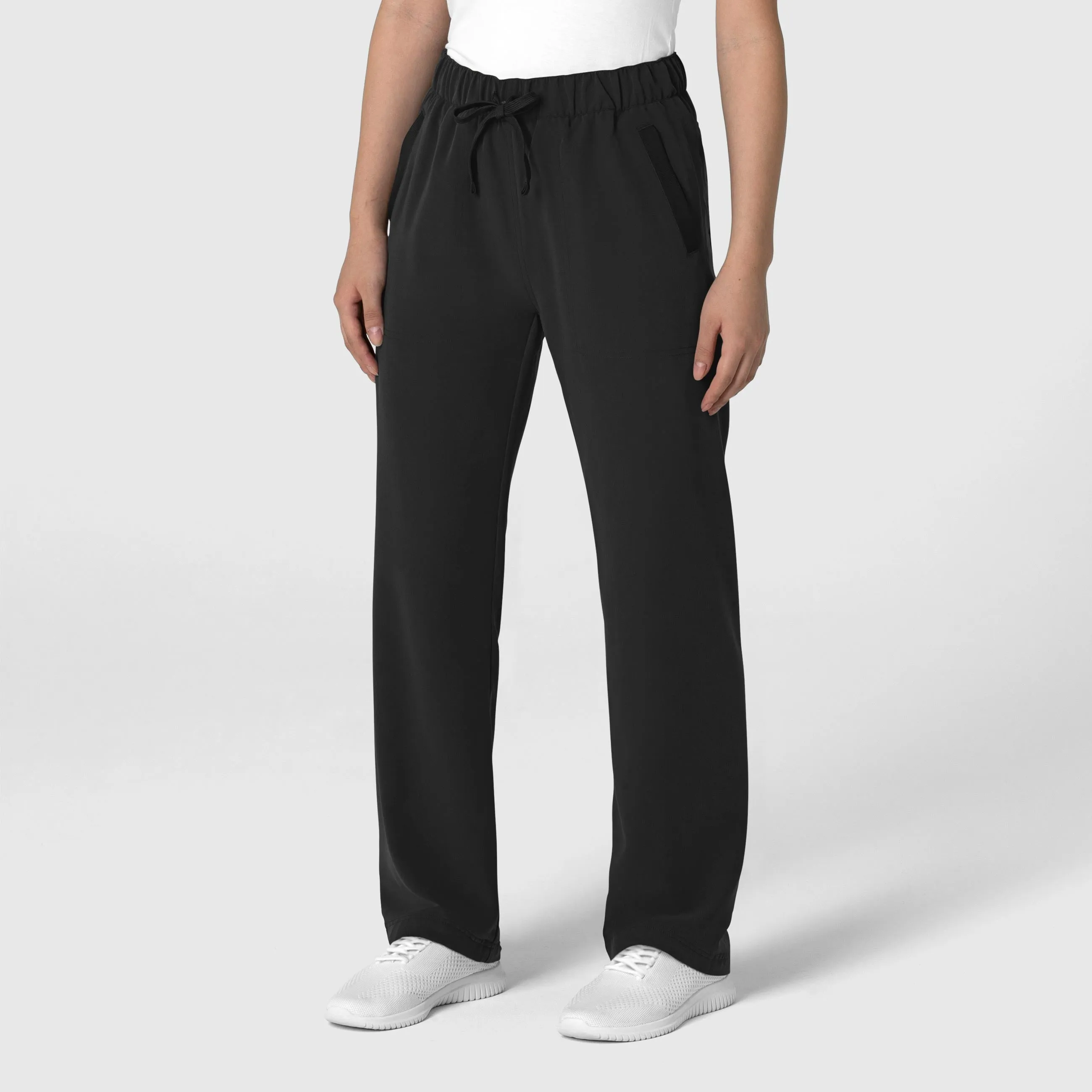 Nova Women's Stovepipe High-Low Hem Scrub Pant - Black