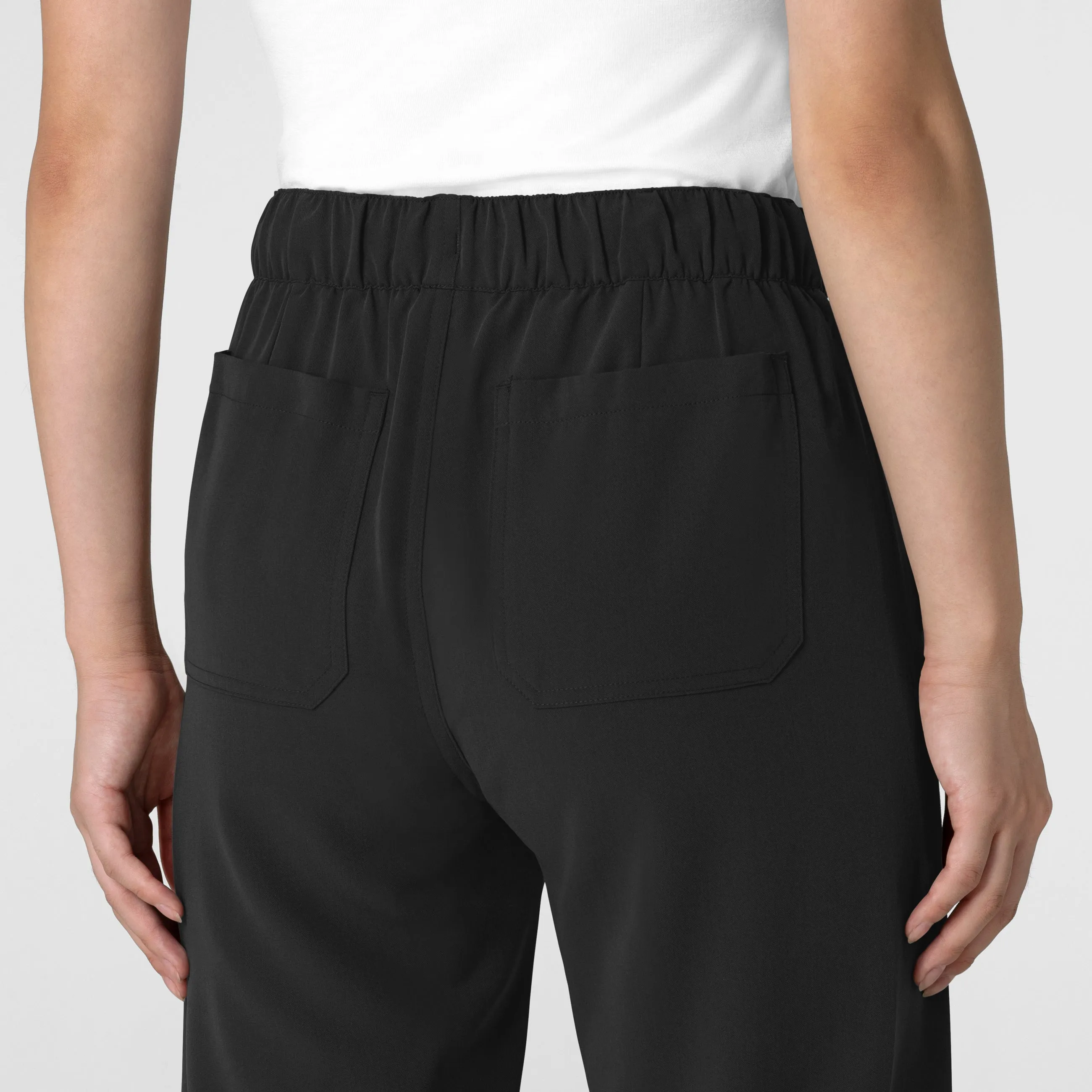 Nova Women's Stovepipe High-Low Hem Scrub Pant - Black