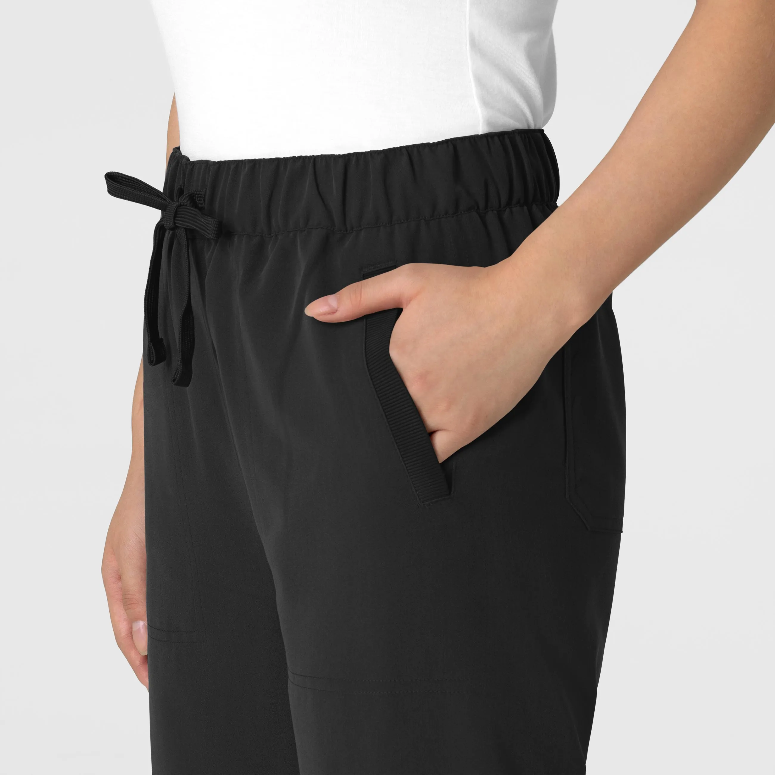 Nova Women's Stovepipe High-Low Hem Scrub Pant - Black