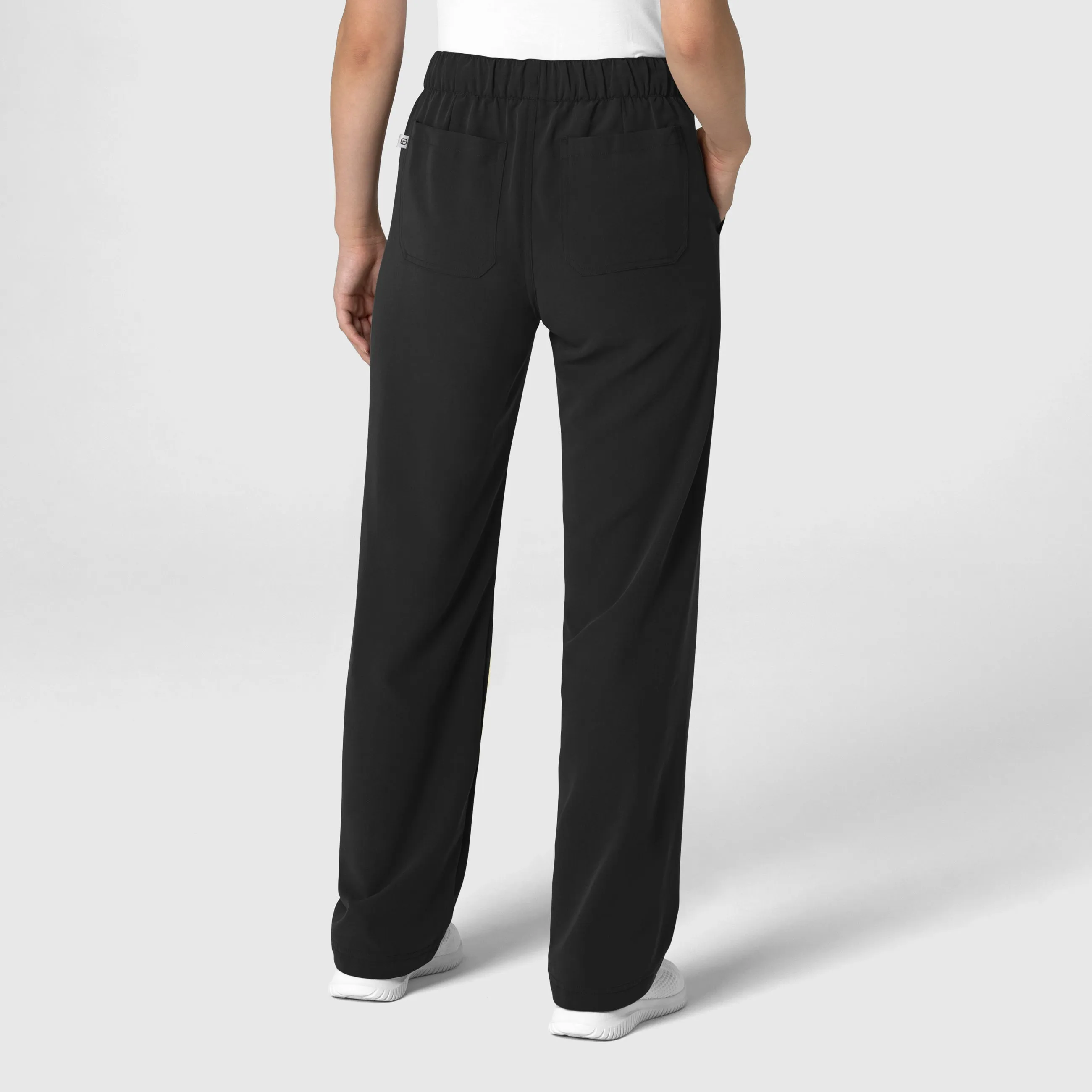 Nova Women's Stovepipe High-Low Hem Scrub Pant - Black
