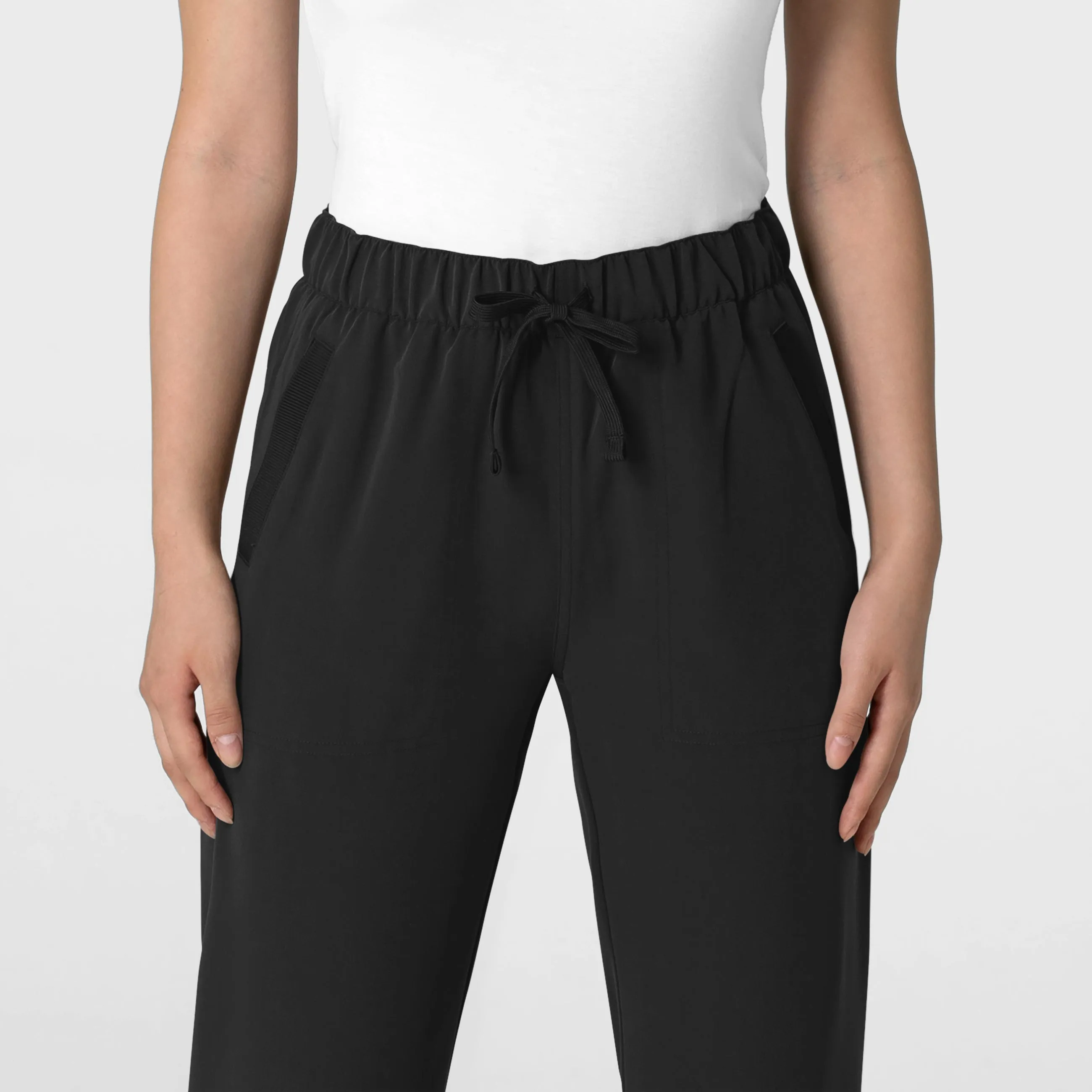 Nova Women's Stovepipe High-Low Hem Scrub Pant - Black