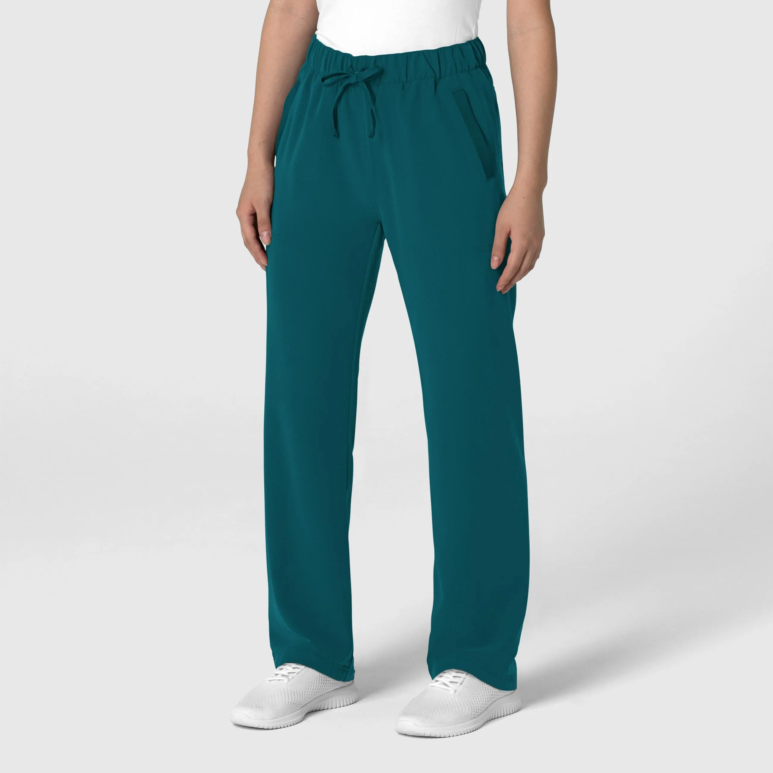 Nova Women's Stovepipe High-Low Hem Scrub Pant - Caribbean