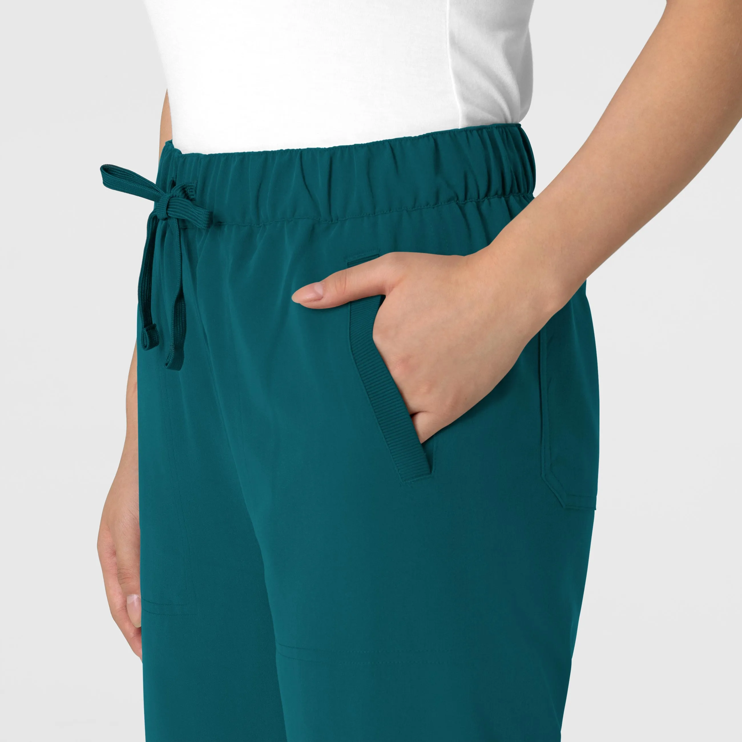 Nova Women's Stovepipe High-Low Hem Scrub Pant - Caribbean