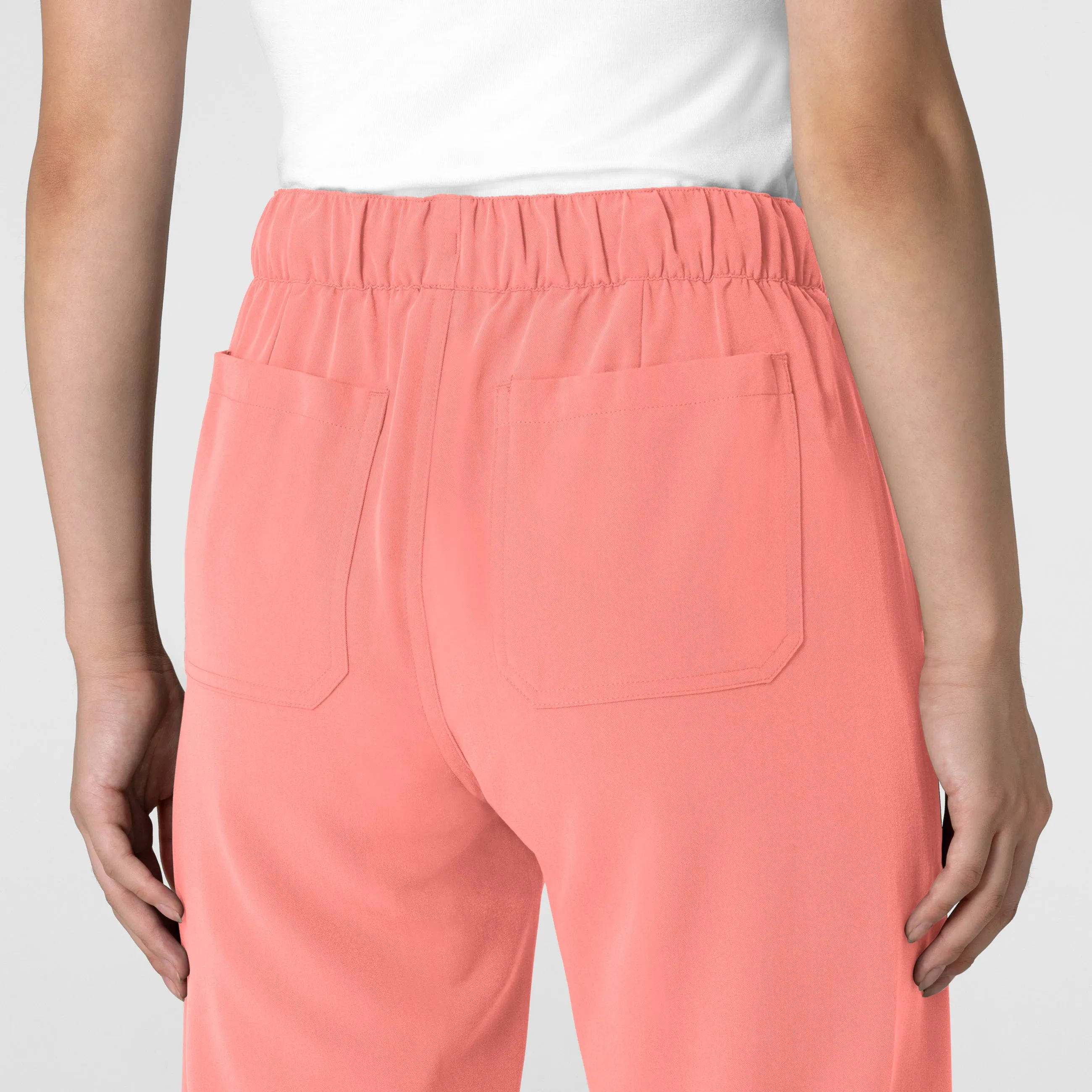 Nova Women's Stovepipe High-Low Hem Scrub Pant - Paradise Pink
