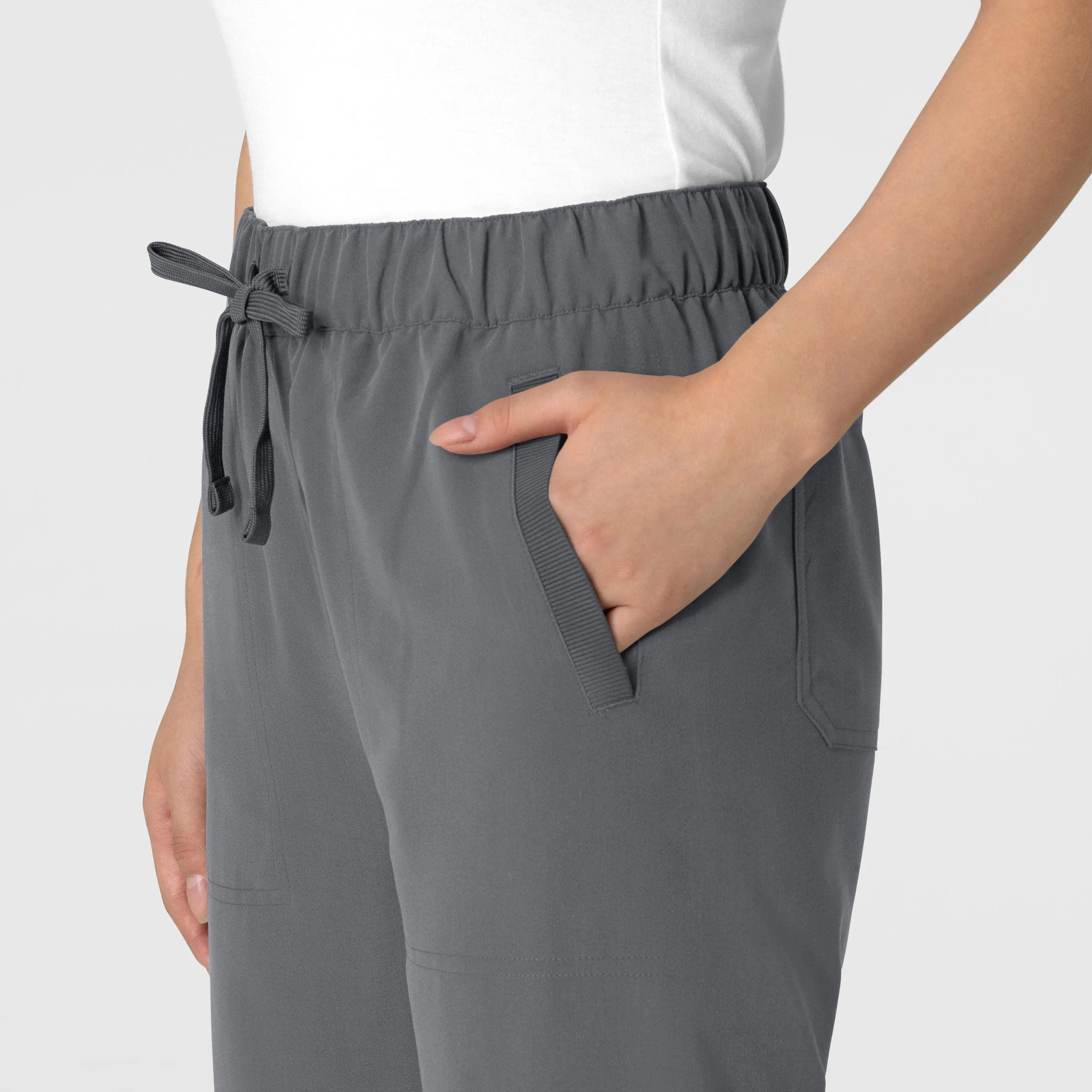 Nova Women's Stovepipe High-Low Hem Scrub Pant - Pewter
