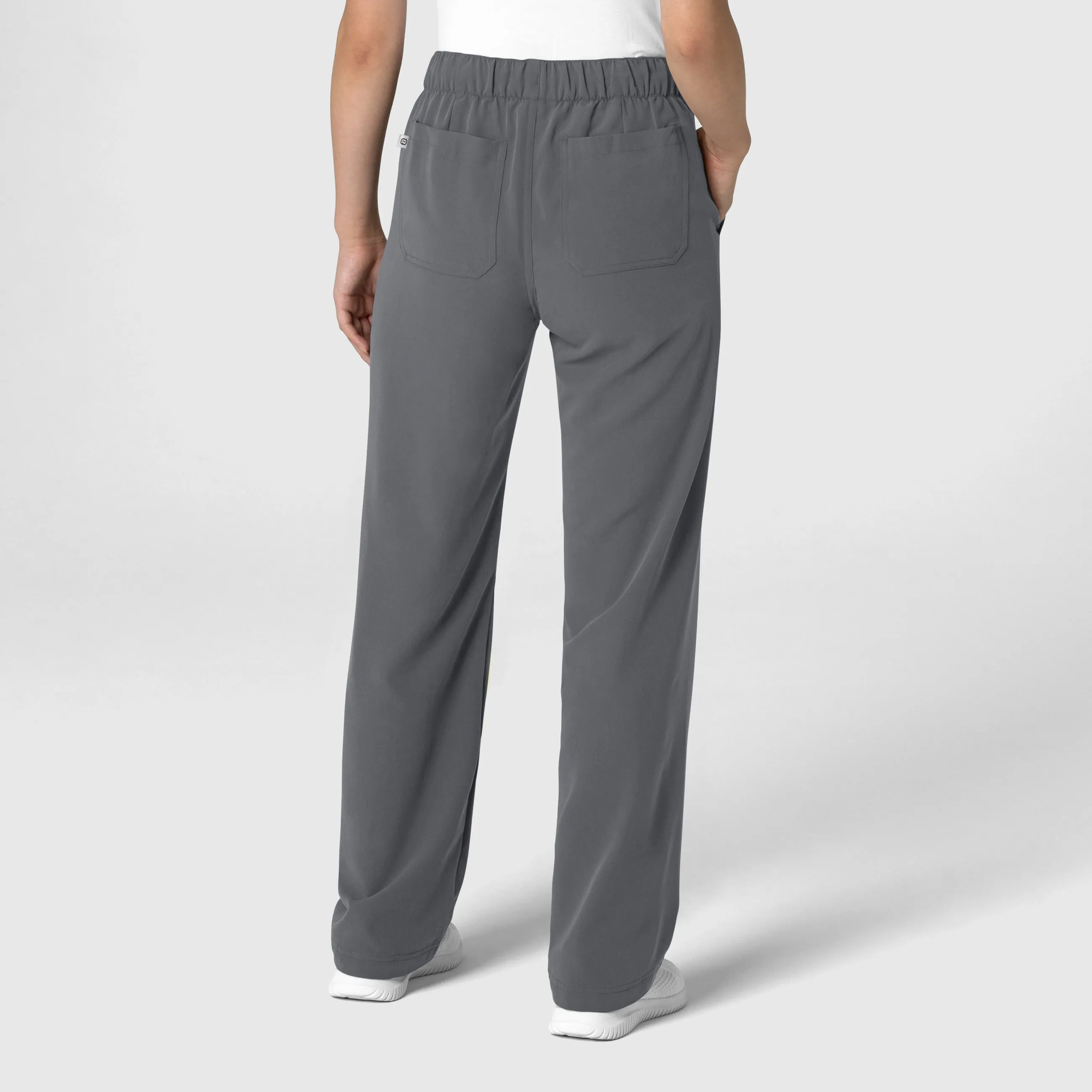 Nova Women's Stovepipe High-Low Hem Scrub Pant - Pewter