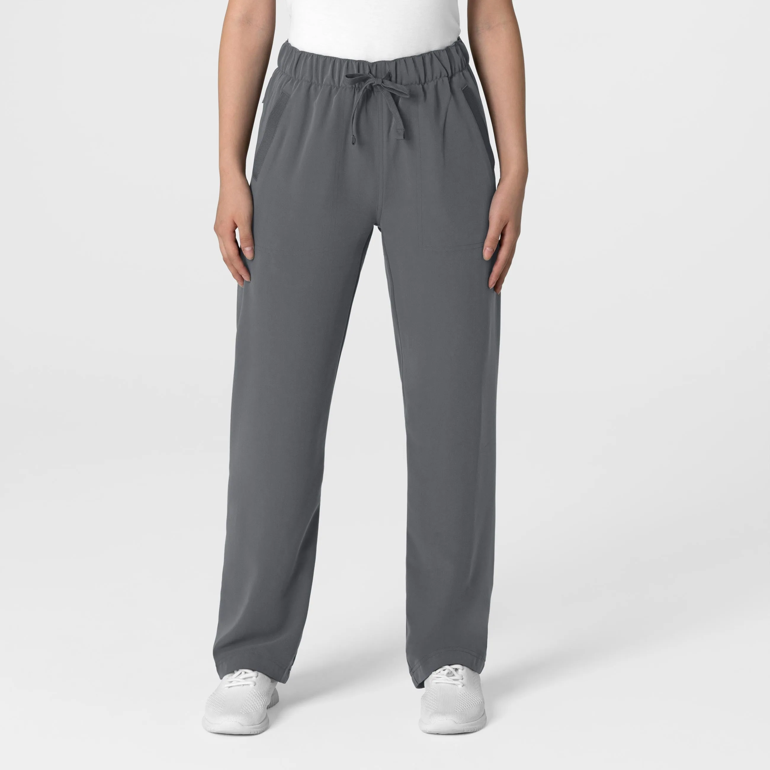 Nova Women's Stovepipe High-Low Hem Scrub Pant - Pewter