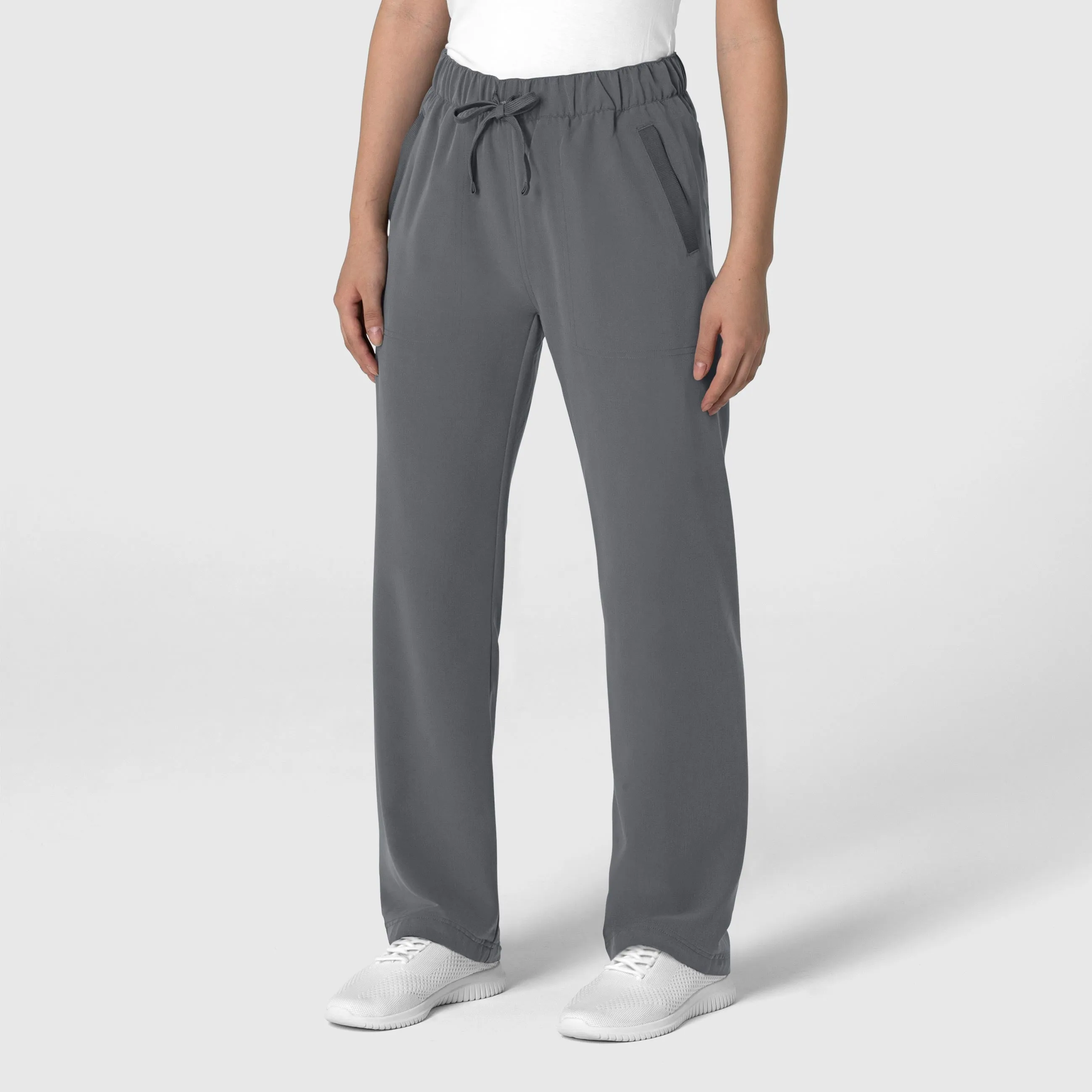 Nova Women's Stovepipe High-Low Hem Scrub Pant - Pewter