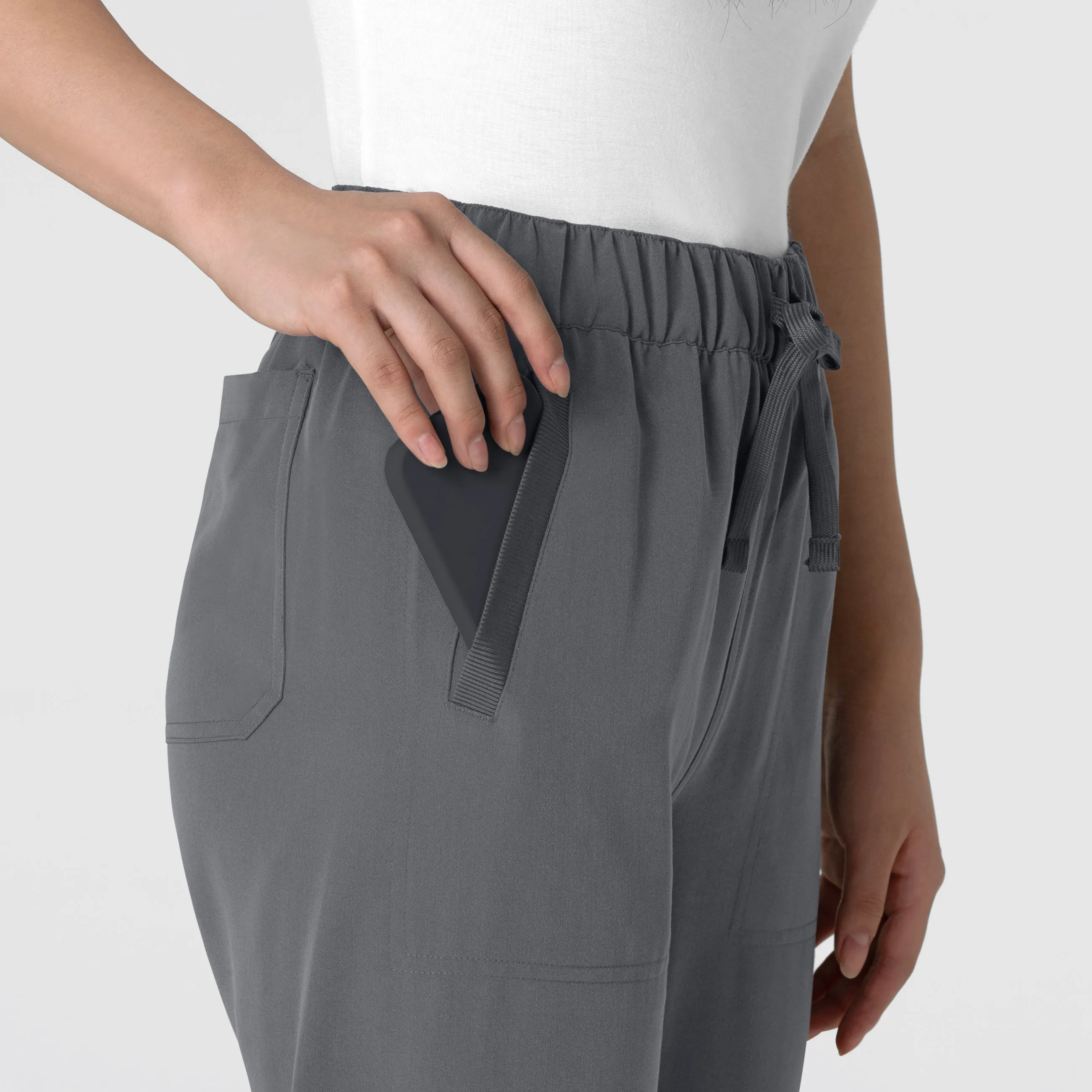 Nova Women's Stovepipe High-Low Hem Scrub Pant - Pewter