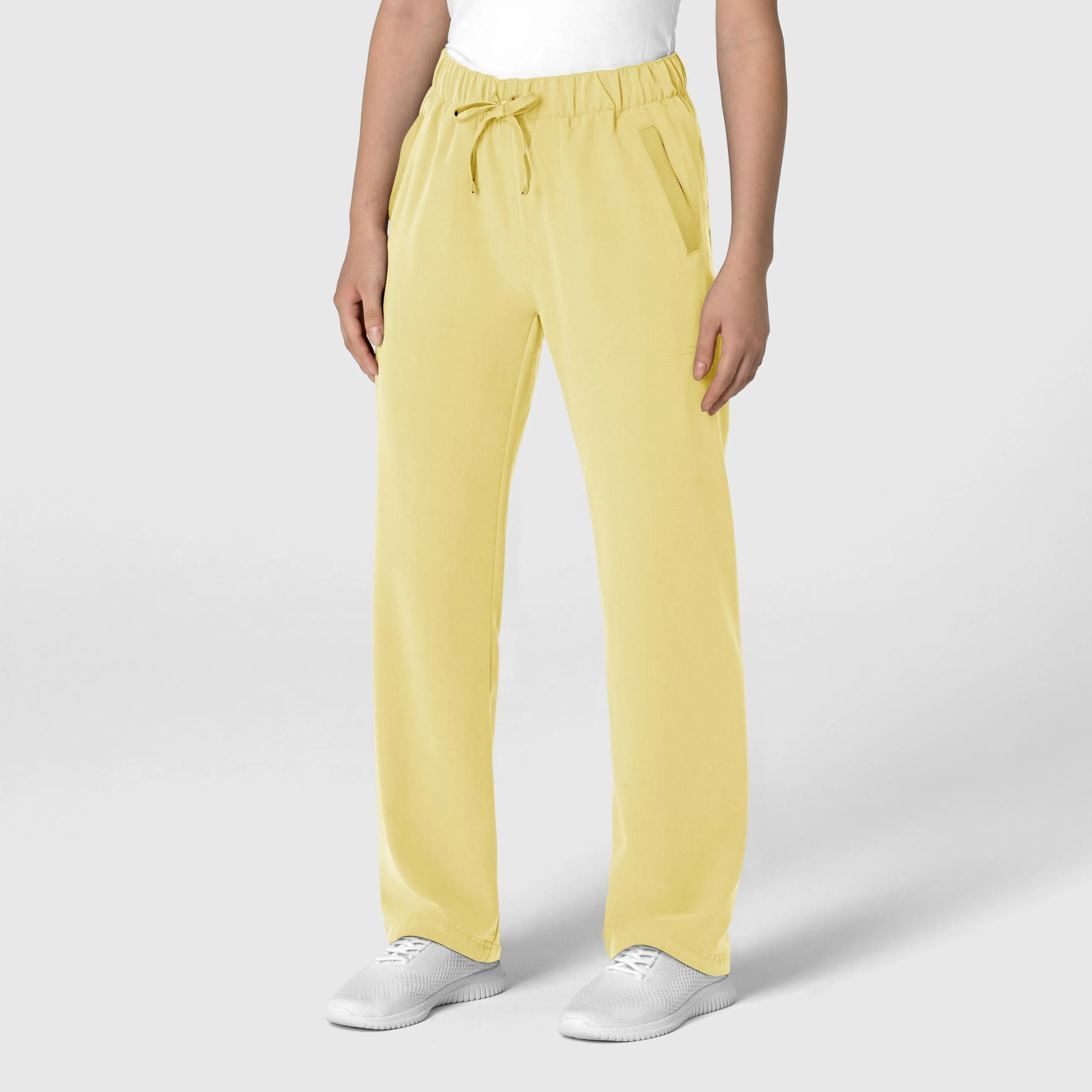 Nova Women's Stovepipe High-Low Hem Scrub Pant - Sunshine Yellow