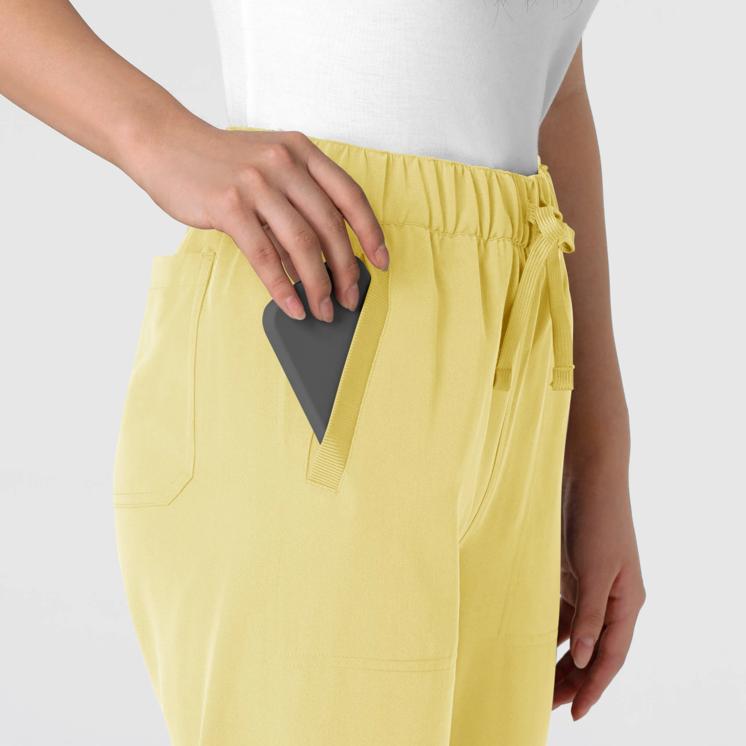 Nova Women's Stovepipe High-Low Hem Scrub Pant - Sunshine Yellow