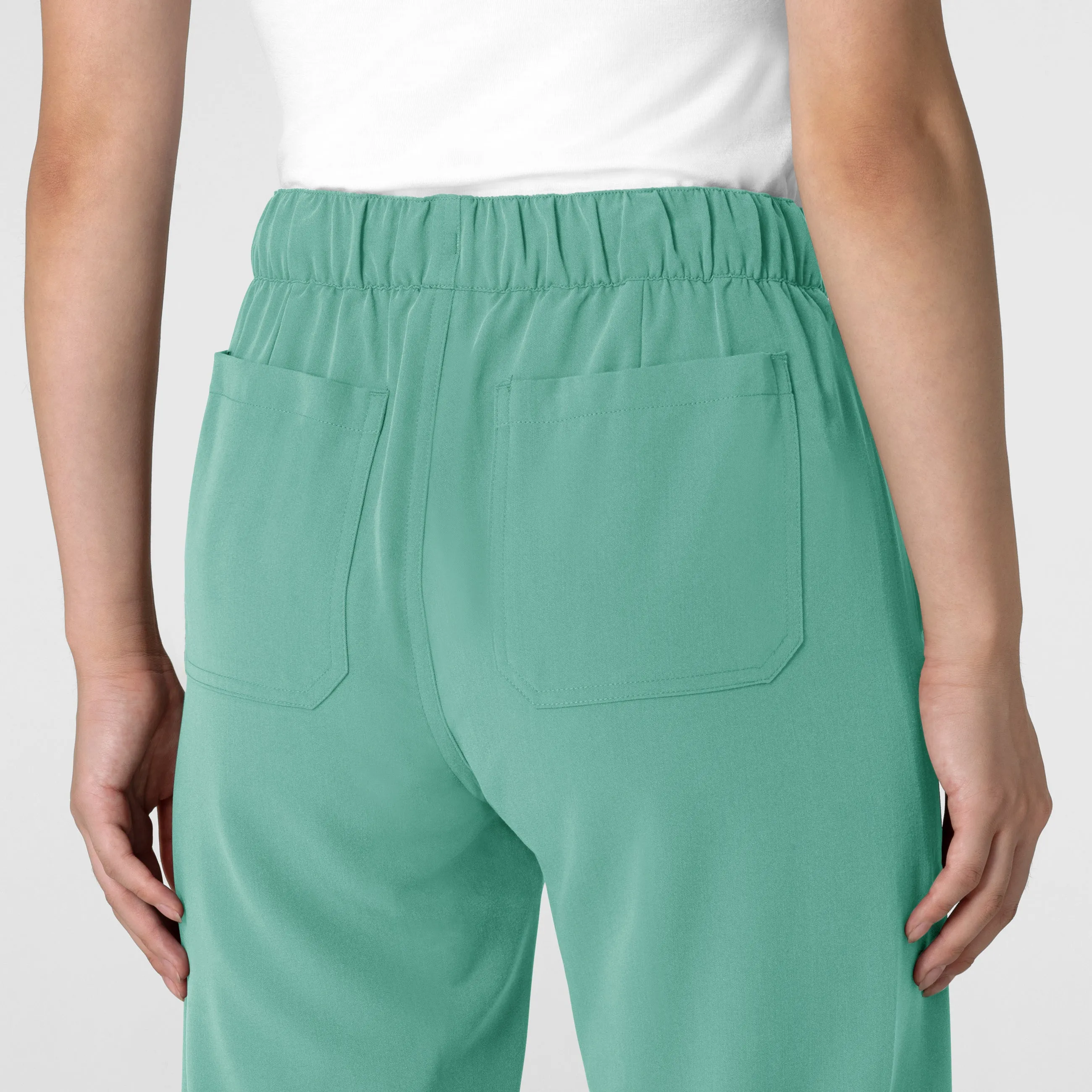 Nova Women's Stovepipe High-Low Hem Scrub Pant - Turquoise