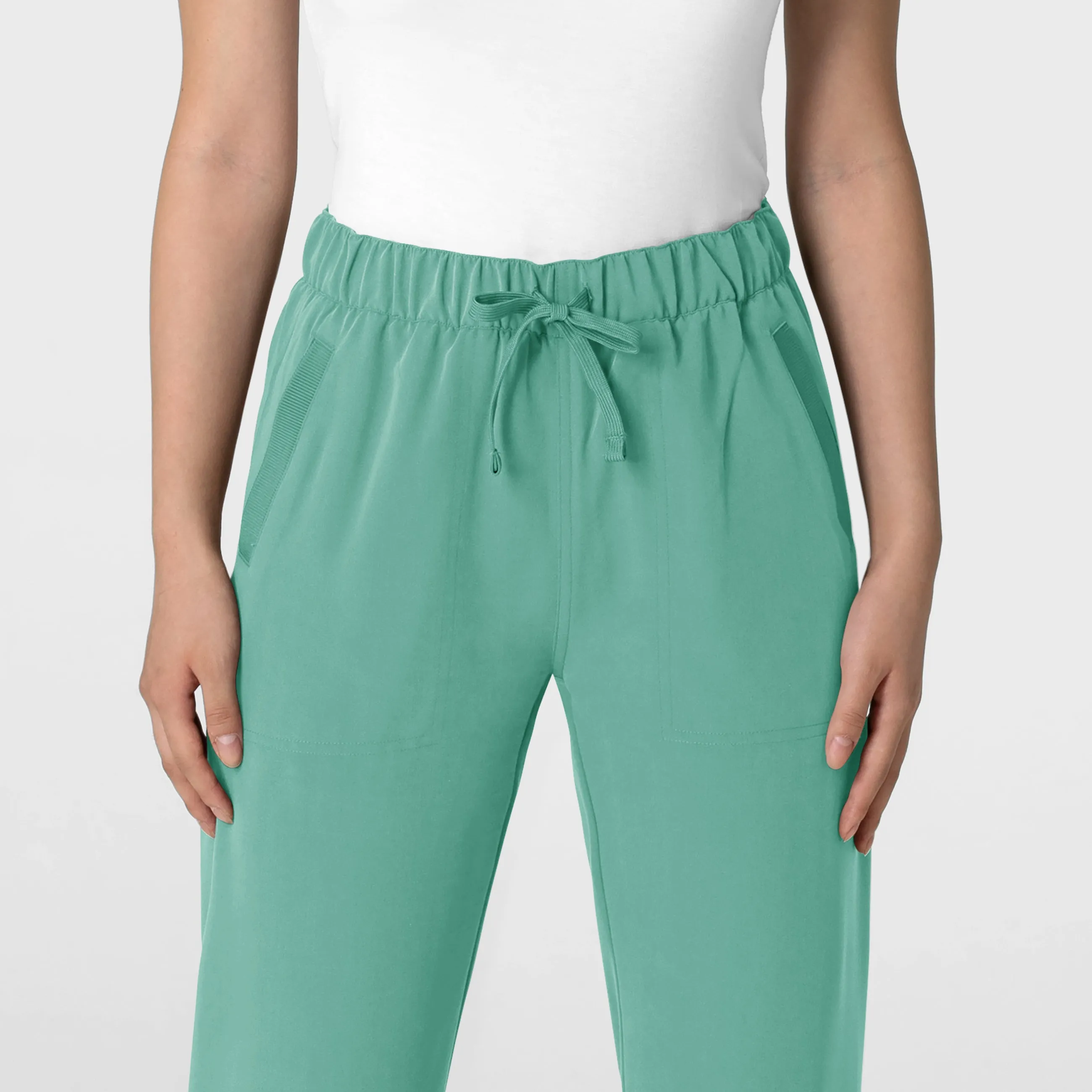 Nova Women's Stovepipe High-Low Hem Scrub Pant - Turquoise