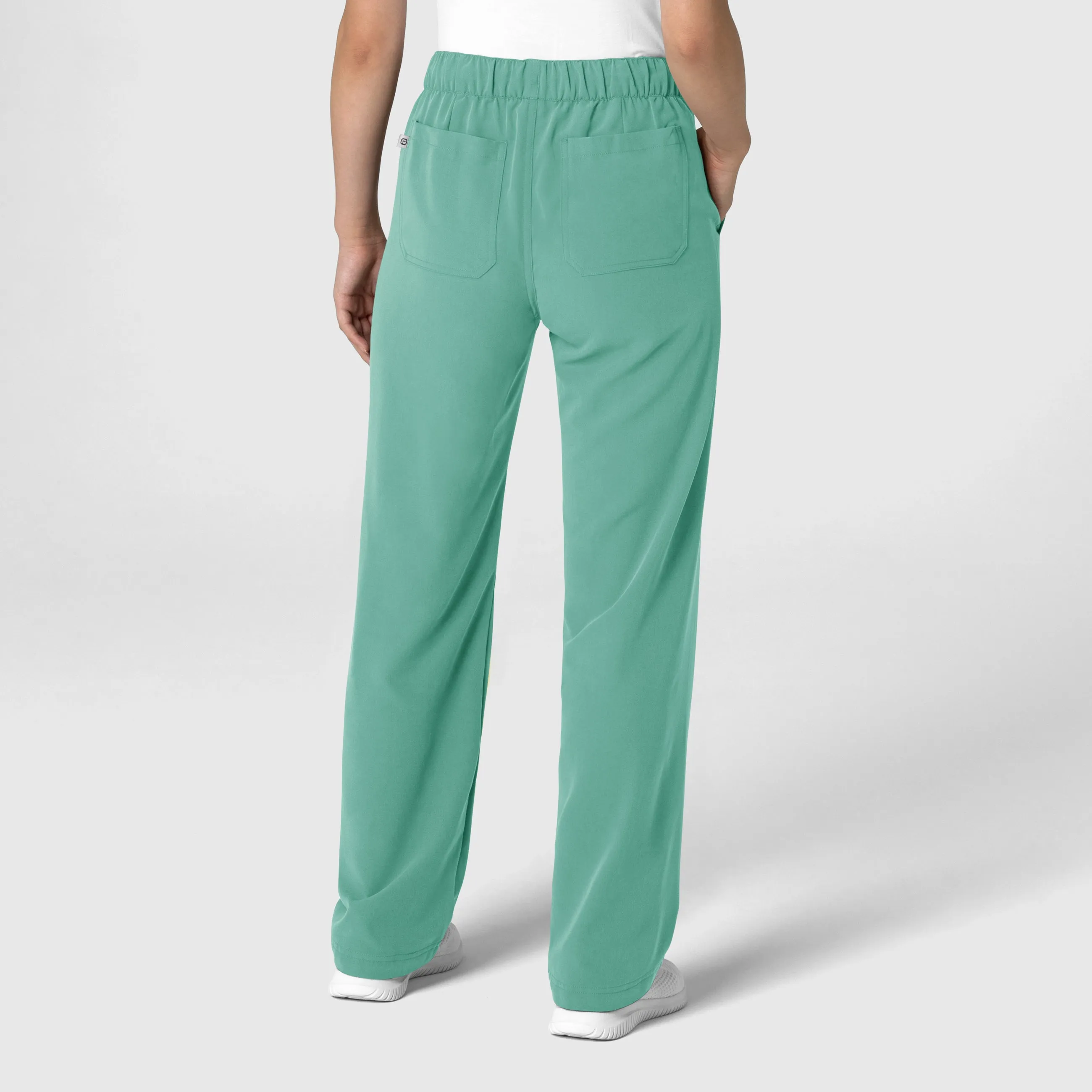 Nova Women's Stovepipe High-Low Hem Scrub Pant - Turquoise
