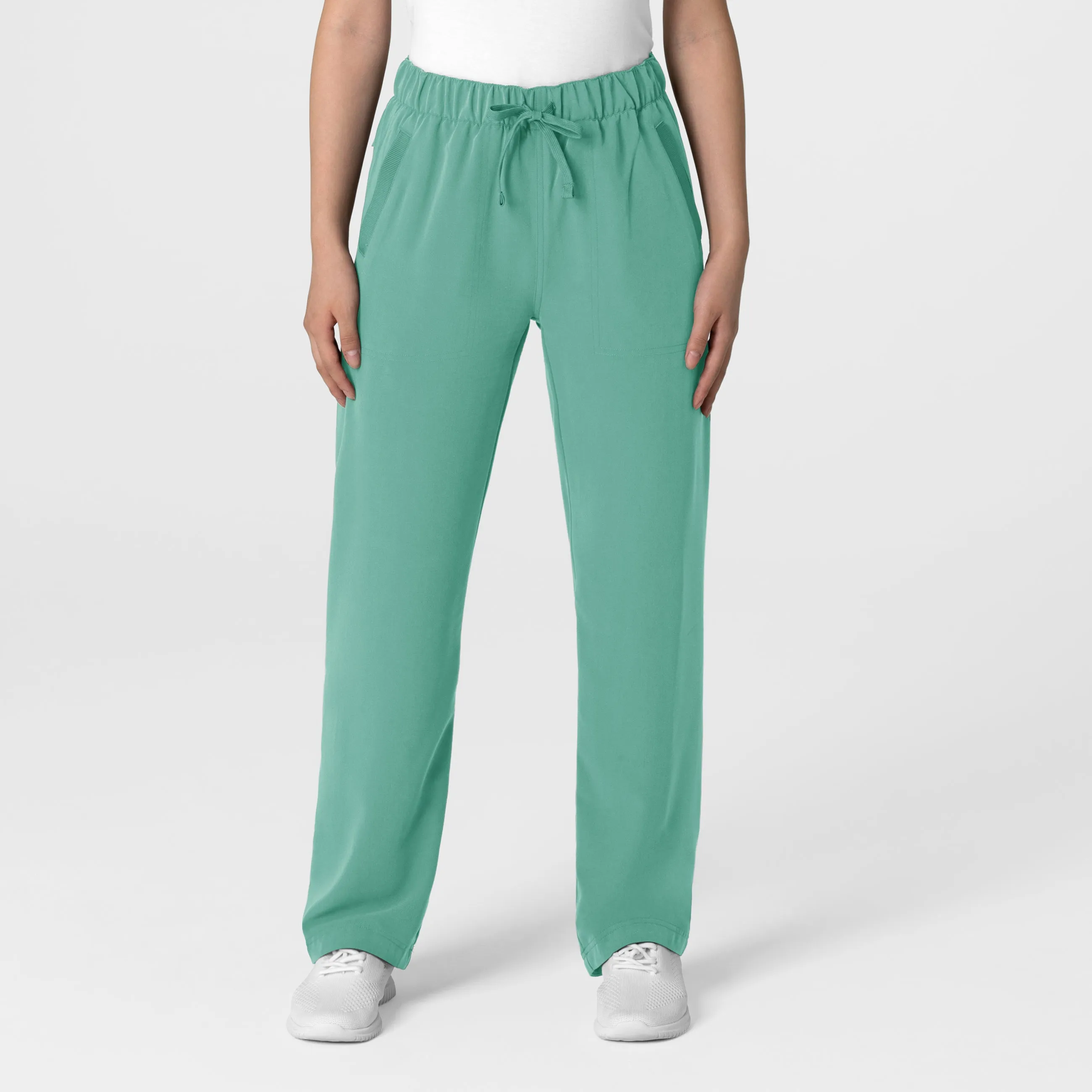 Nova Women's Stovepipe High-Low Hem Scrub Pant - Turquoise