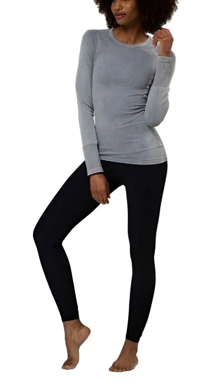 Onzie Hot Yoga Seamless Stone Wash Long Sleeve Top 3074