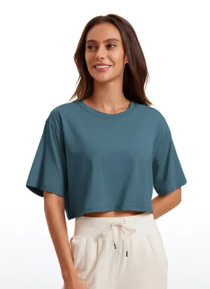 Pima Cotton Short Sleeves Cropped