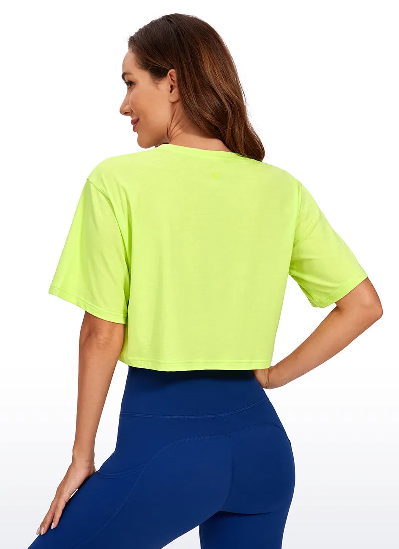 Pima Cotton Short Sleeves Cropped