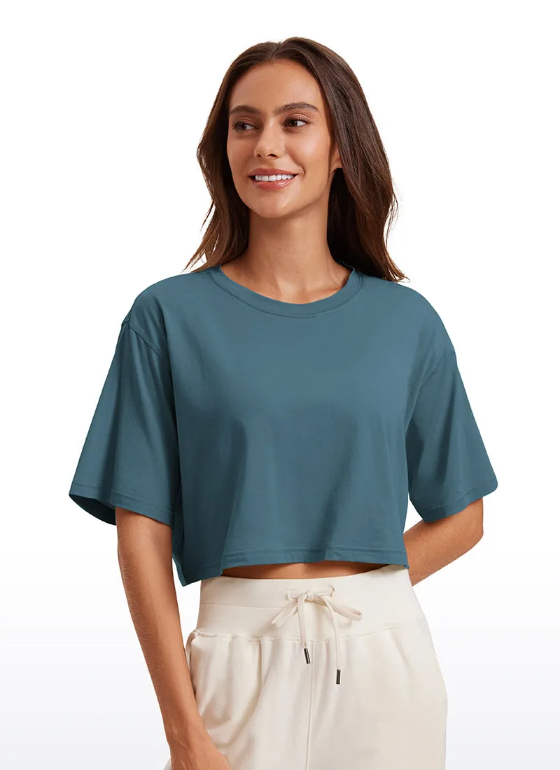 Pima Cotton Short Sleeves Cropped