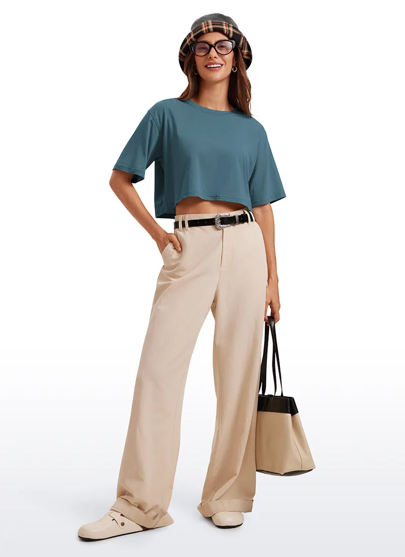 Pima Cotton Short Sleeves Cropped