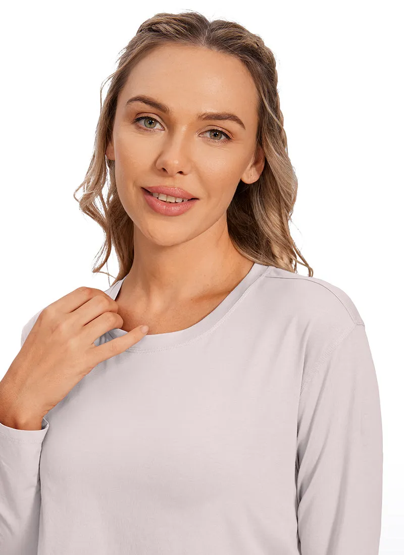 Pima Cotton Workout Cropped Long Sleeve