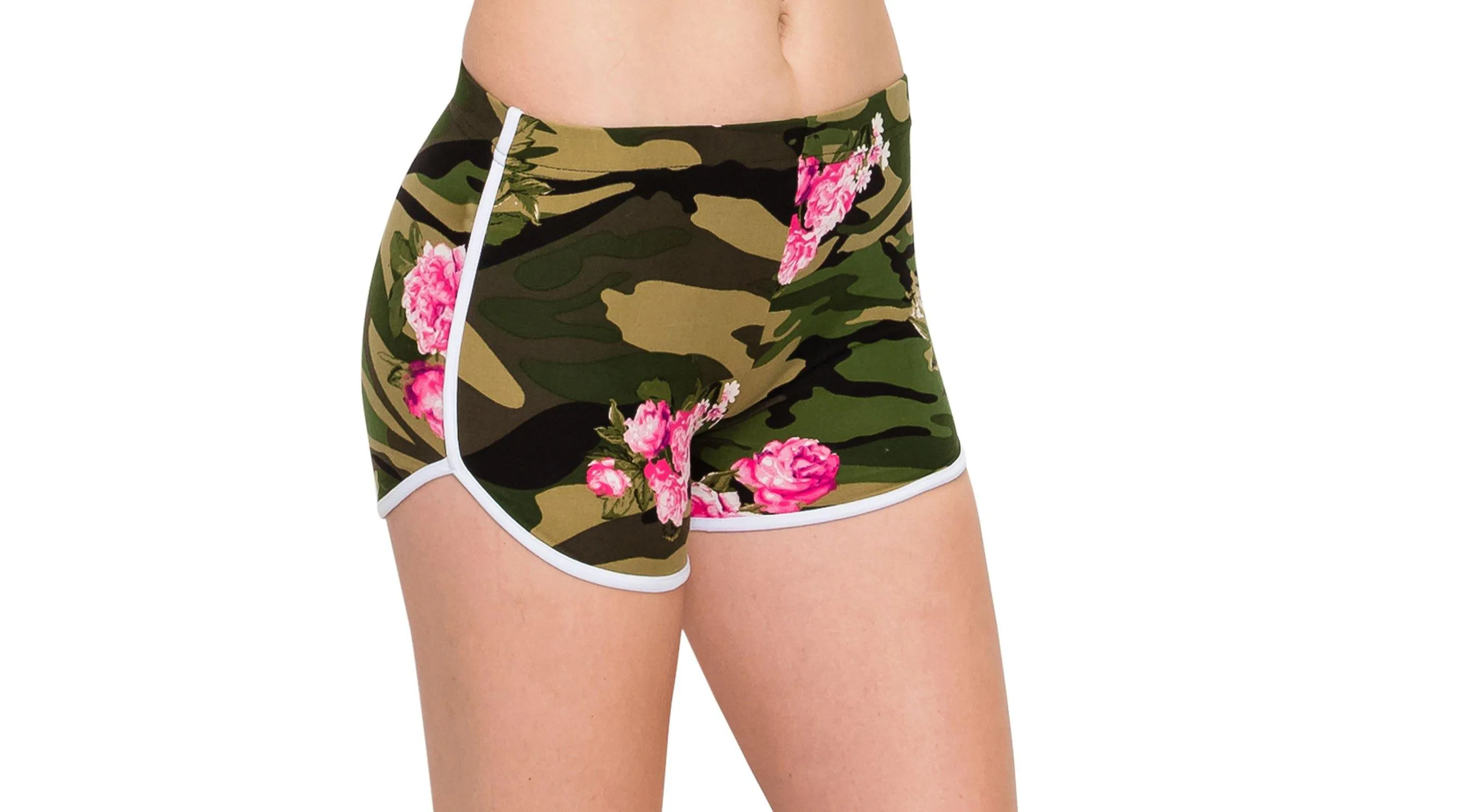 Print Designs Camo/Floral Yoga Shorts