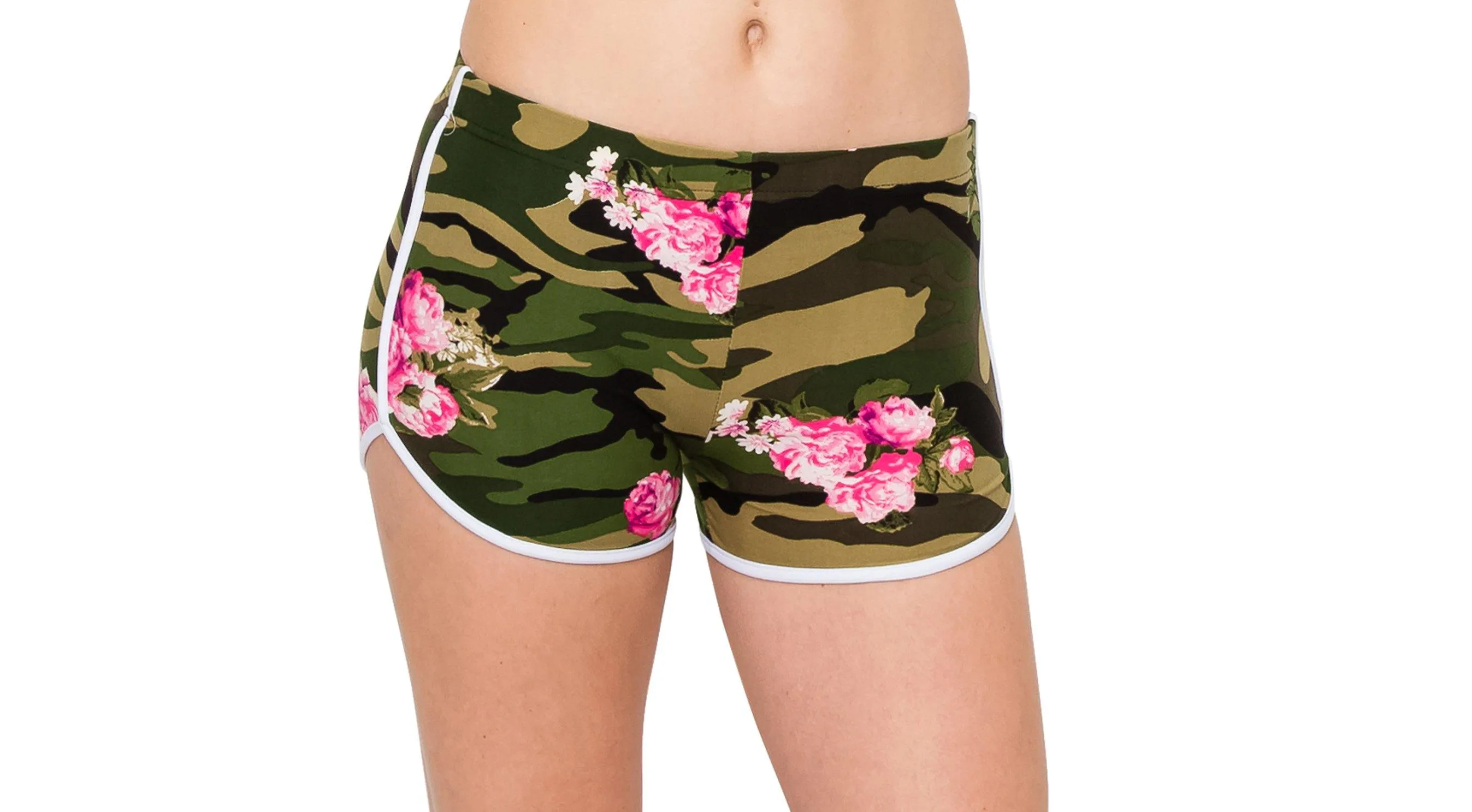 Print Designs Camo/Floral Yoga Shorts