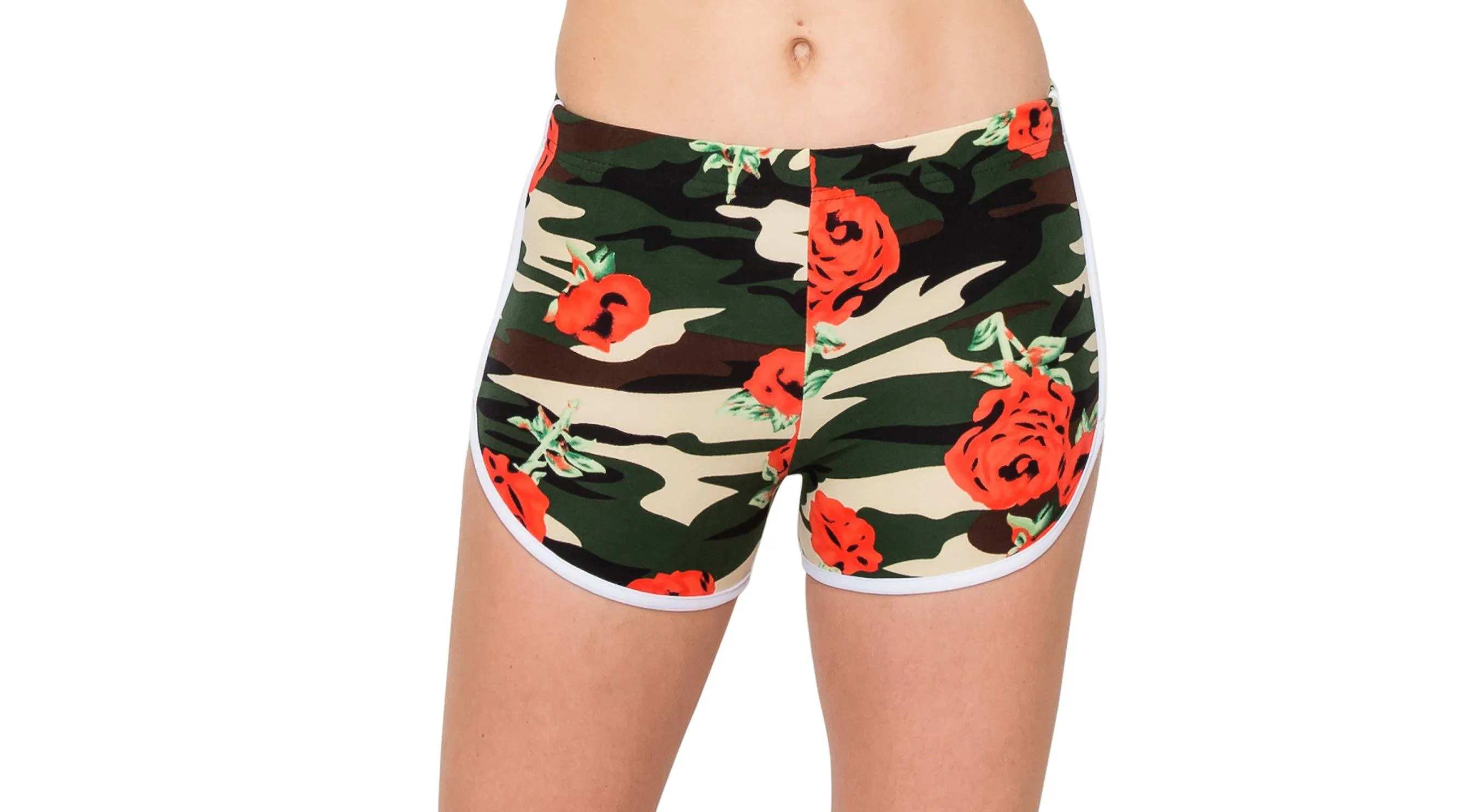Print Designs Camo/Floral Yoga Shorts