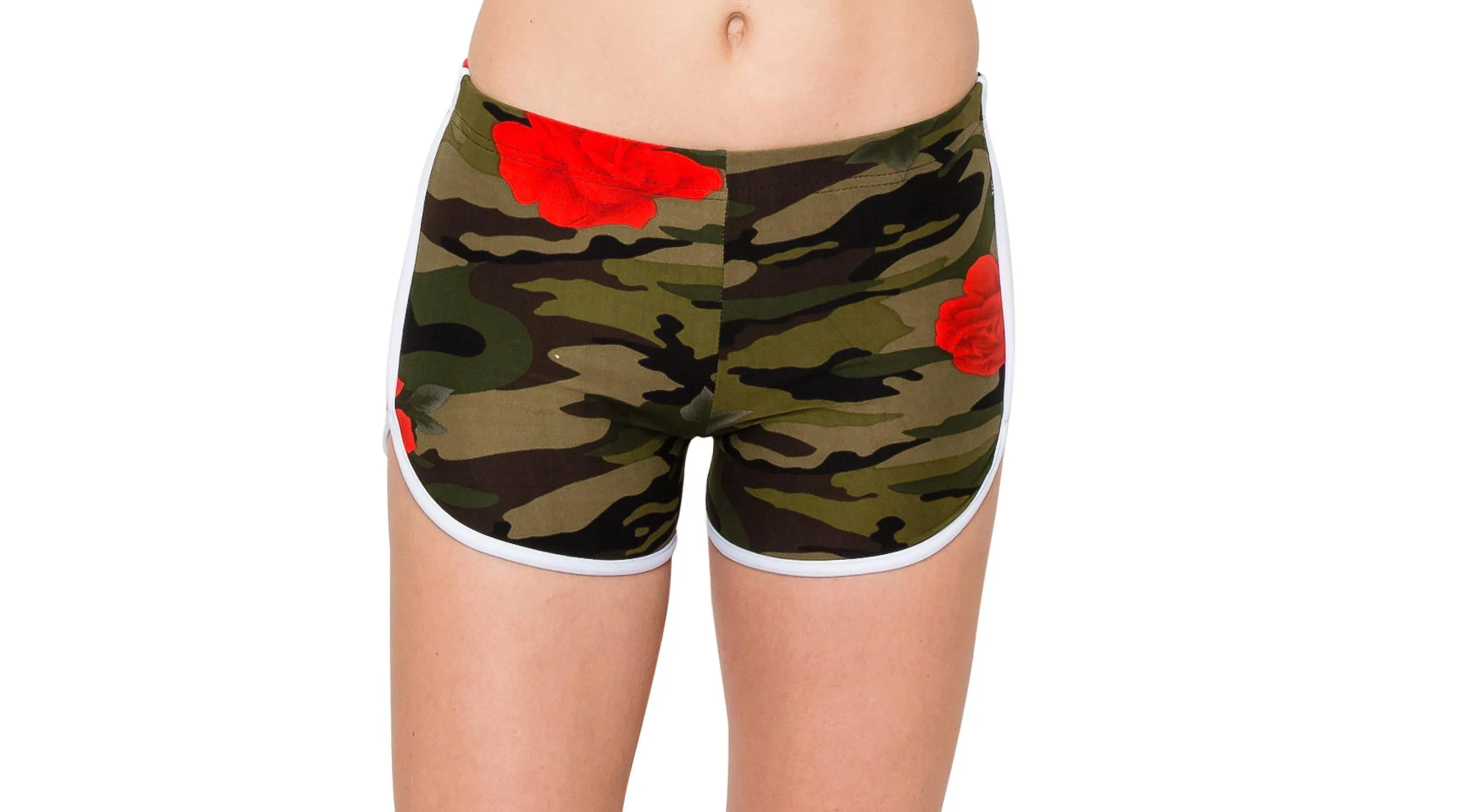 Print Designs Camo/Floral Yoga Shorts