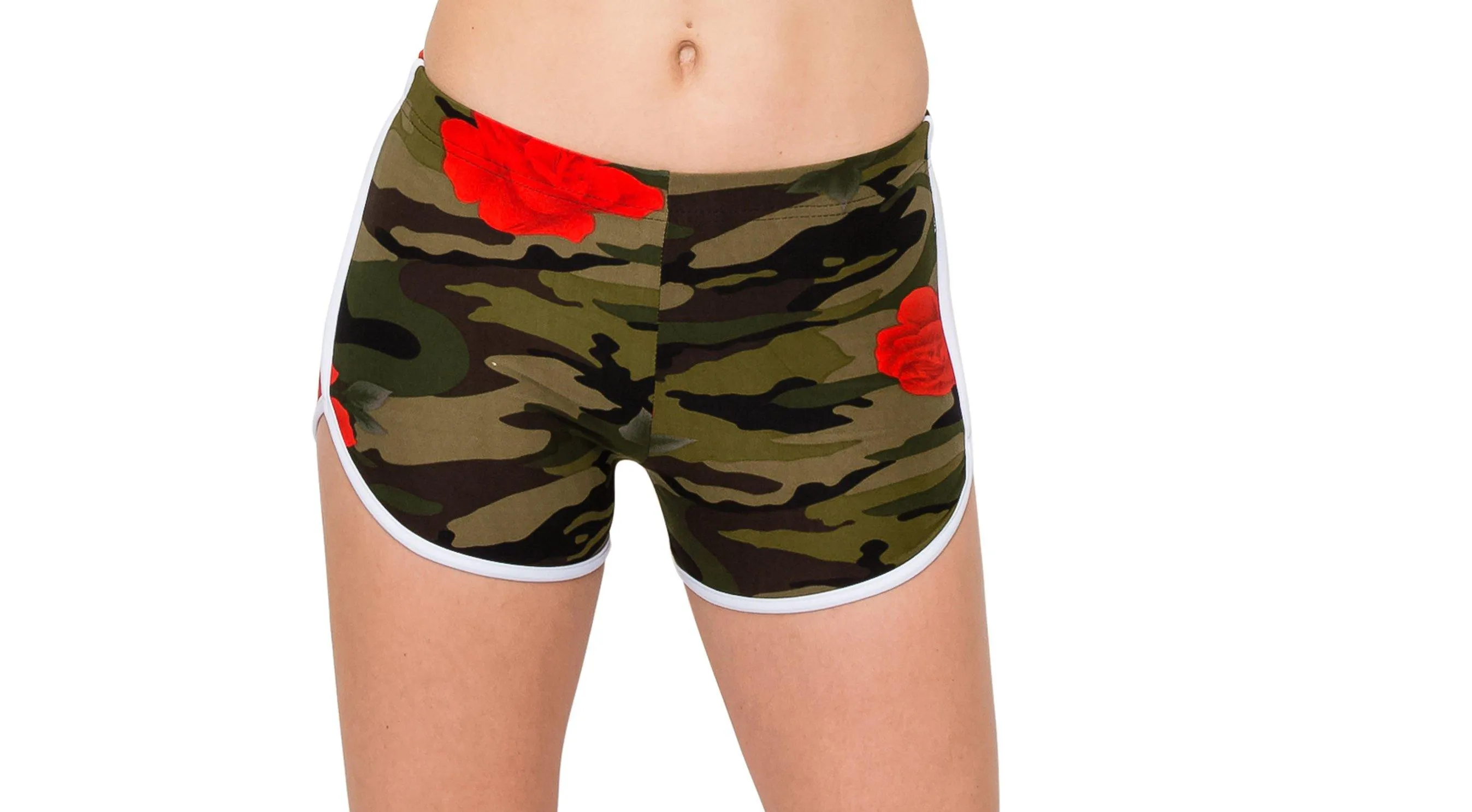 Print Designs Camo/Floral Yoga Shorts