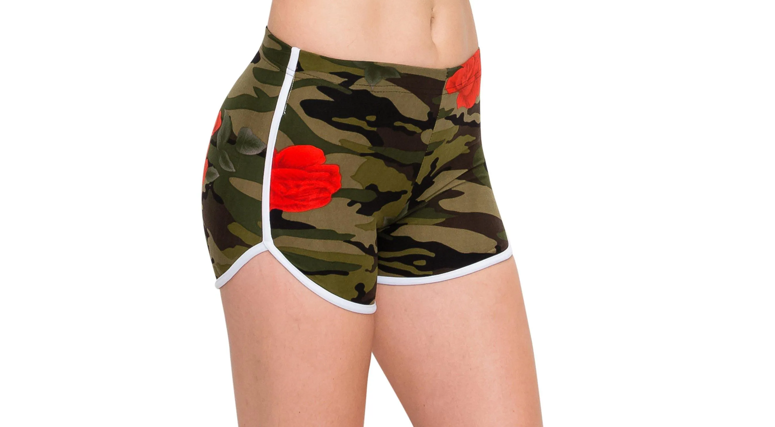 Print Designs Camo/Floral Yoga Shorts