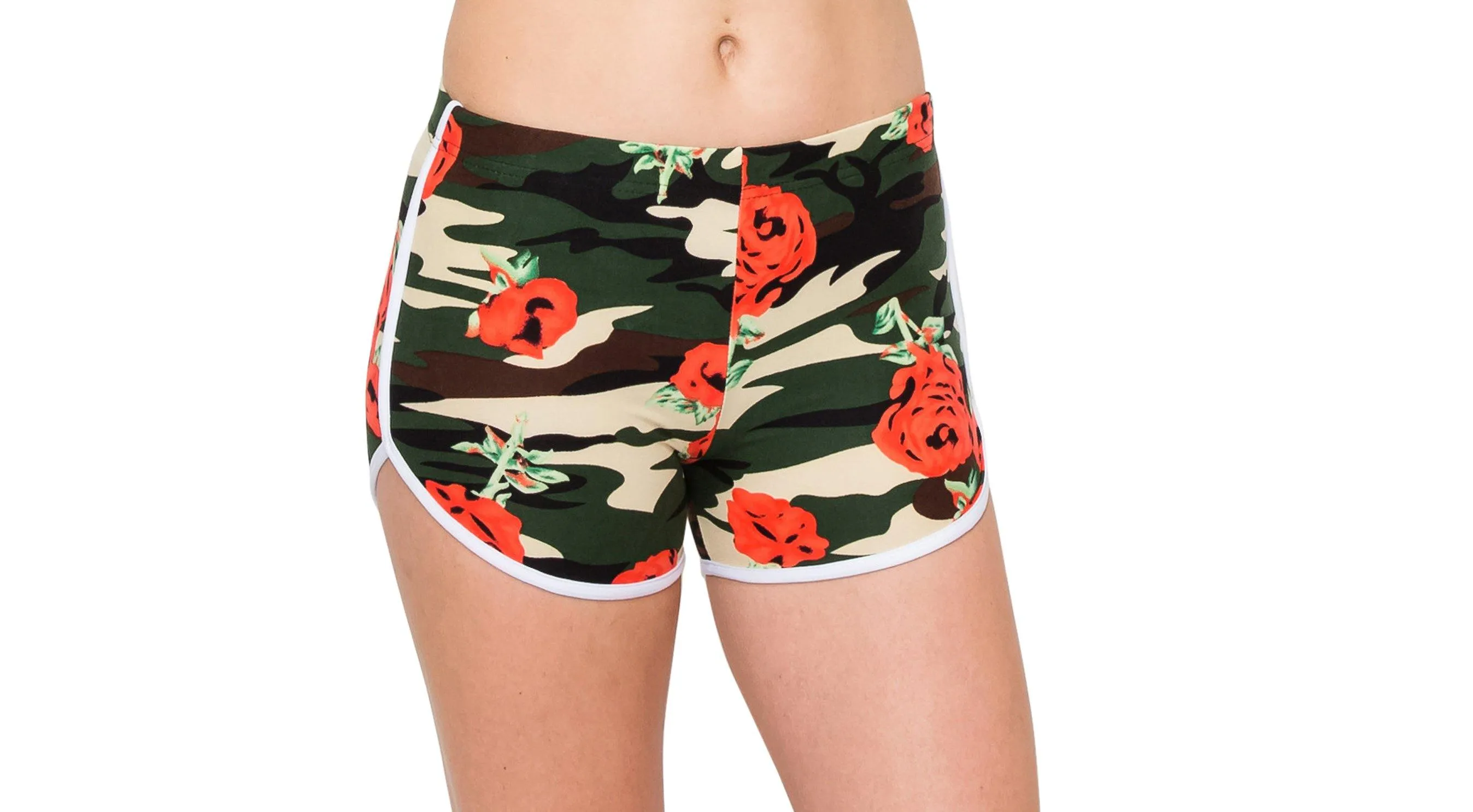 Print Designs Camo/Floral Yoga Shorts