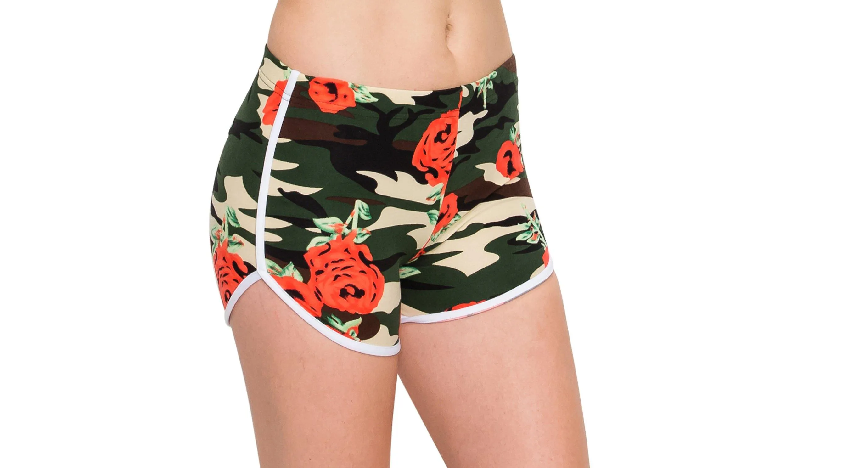Print Designs Camo/Floral Yoga Shorts