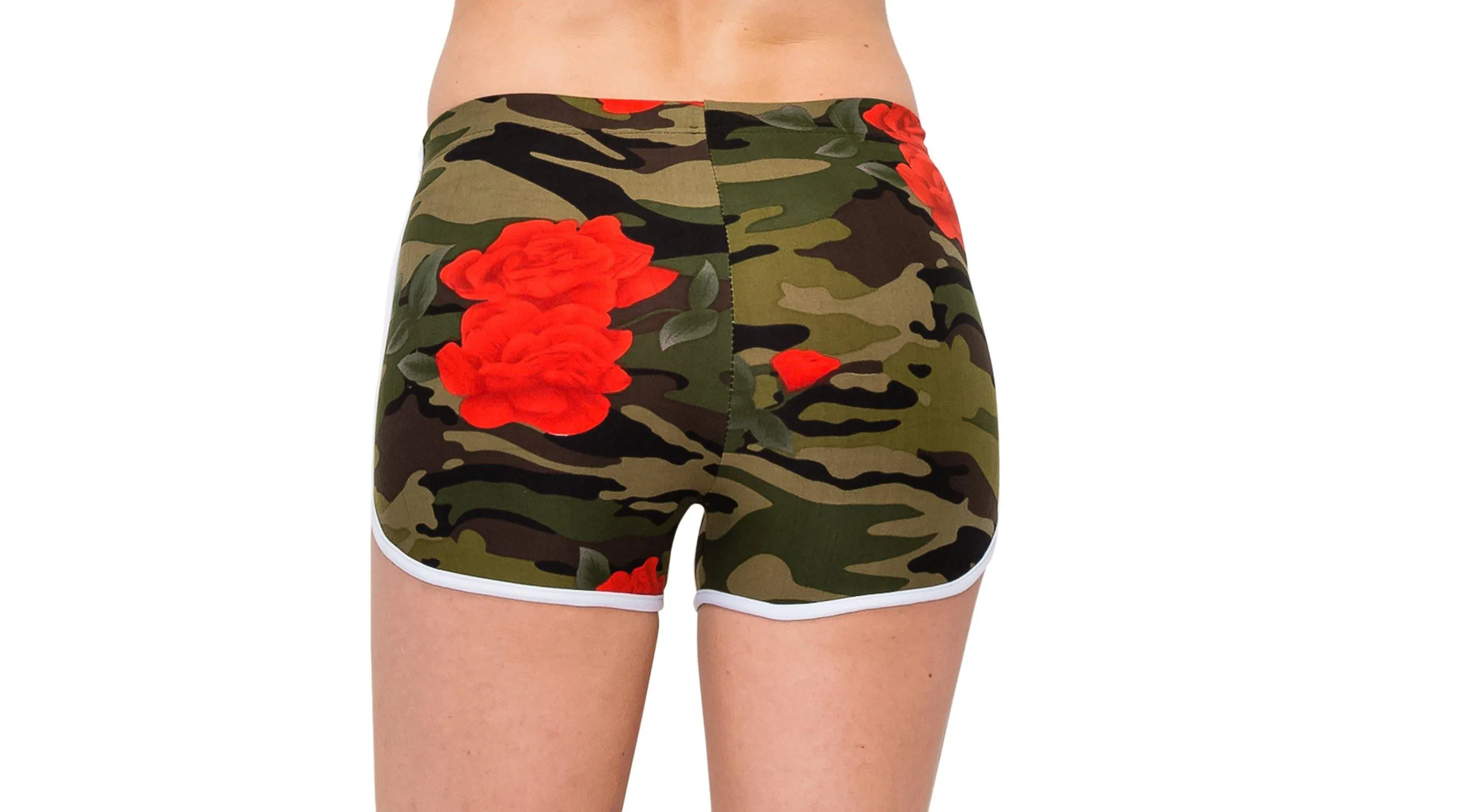 Print Designs Camo/Floral Yoga Shorts