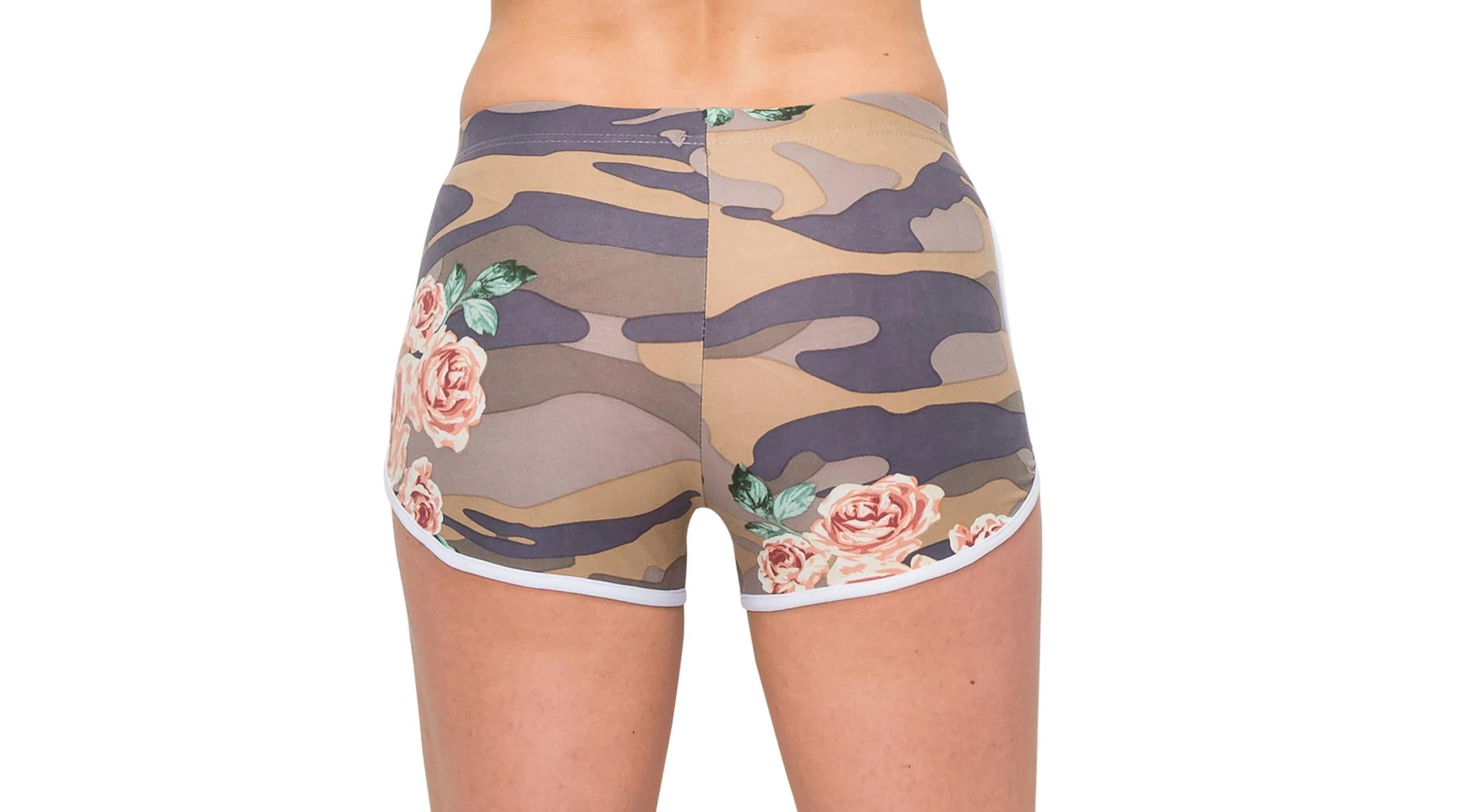 Print Designs Camo/Floral Yoga Shorts