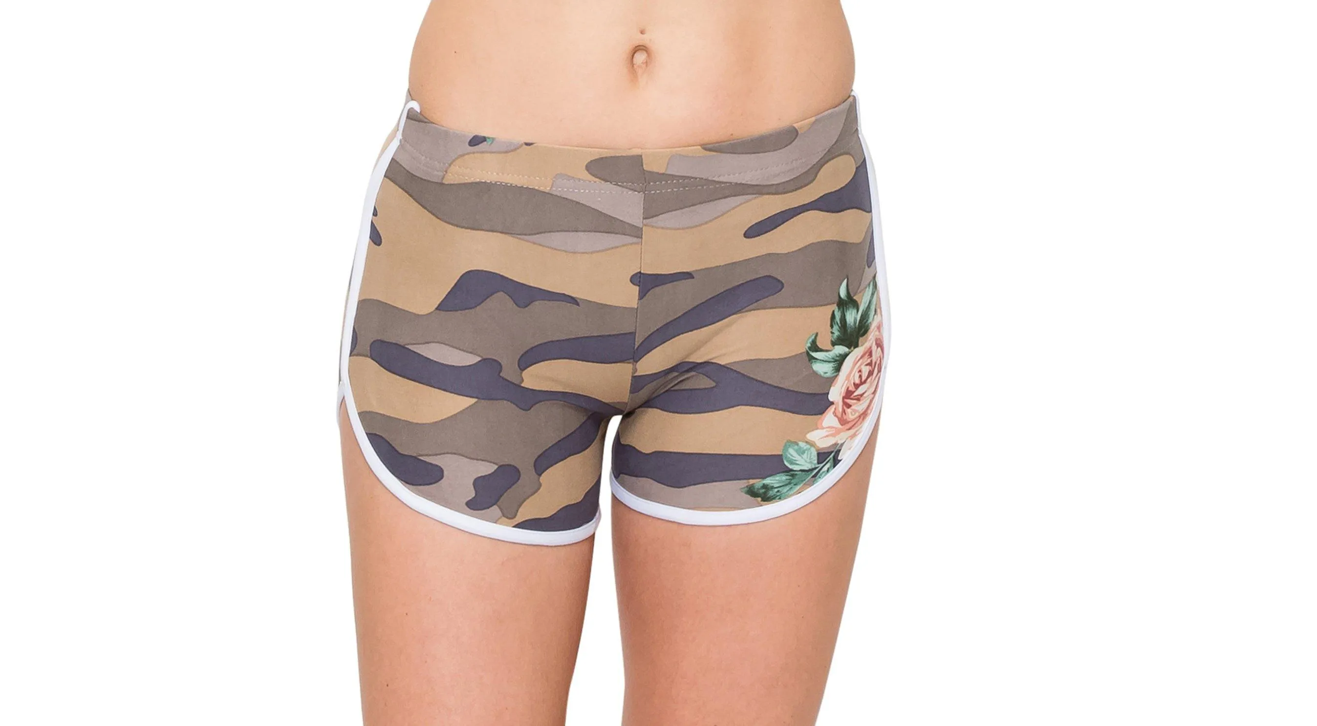 Print Designs Camo/Floral Yoga Shorts