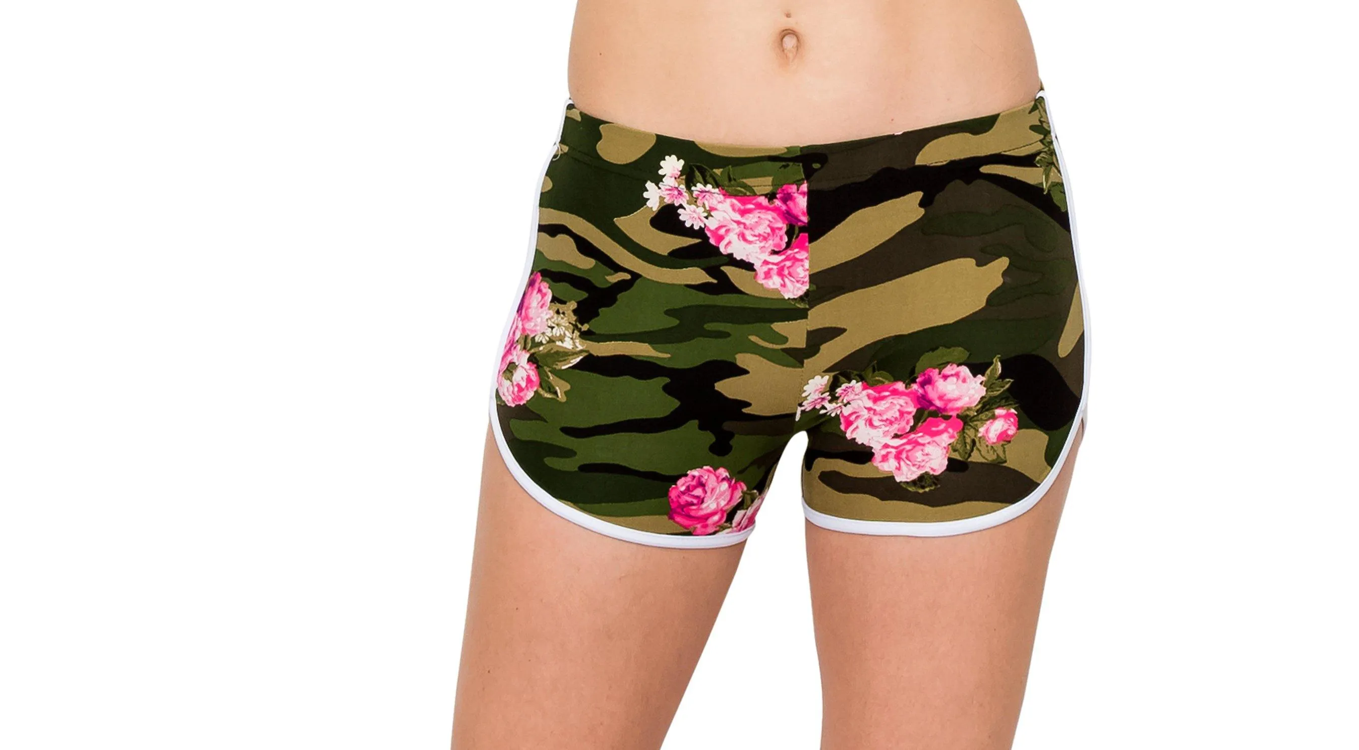 Print Designs Camo/Floral Yoga Shorts
