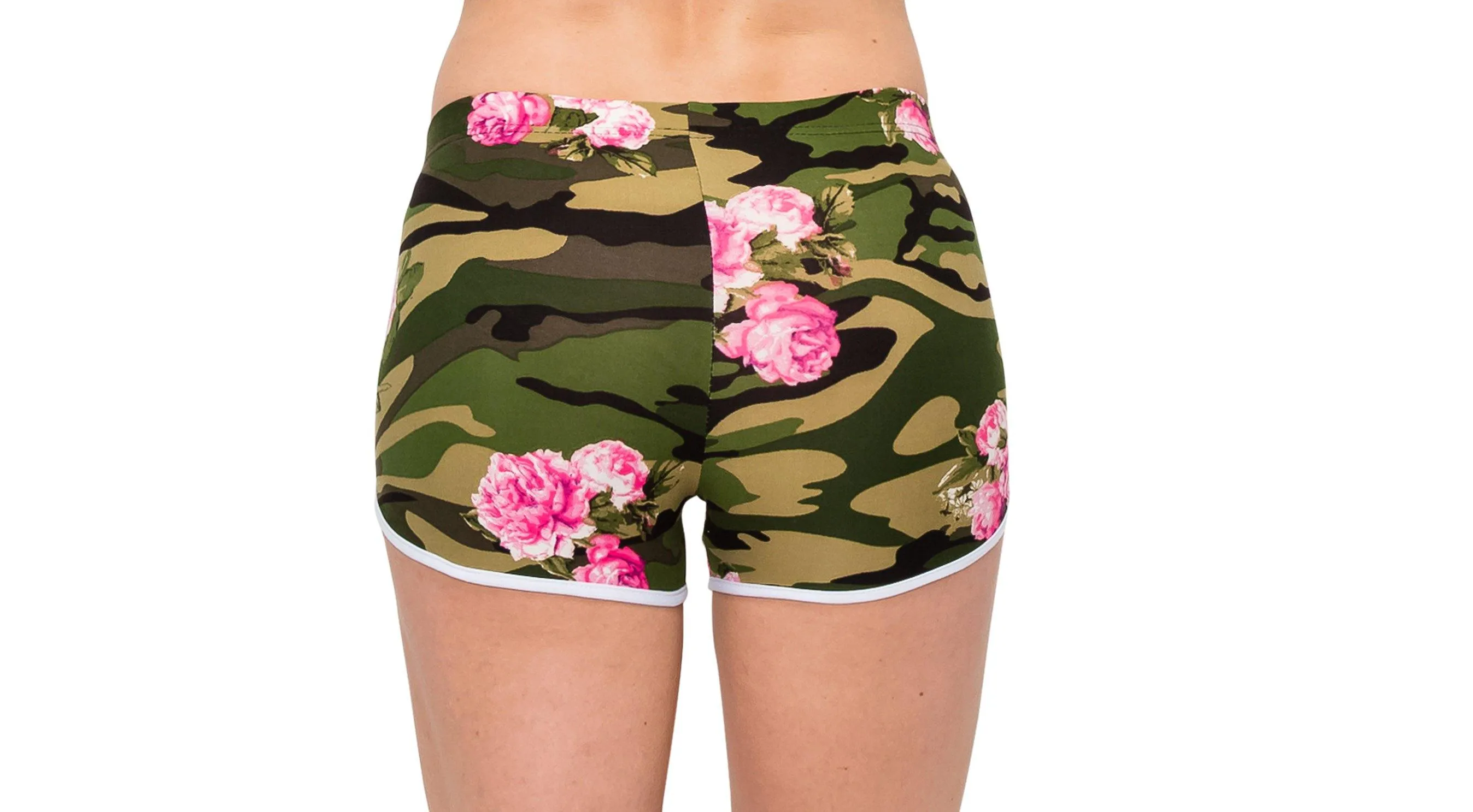 Print Designs Camo/Floral Yoga Shorts