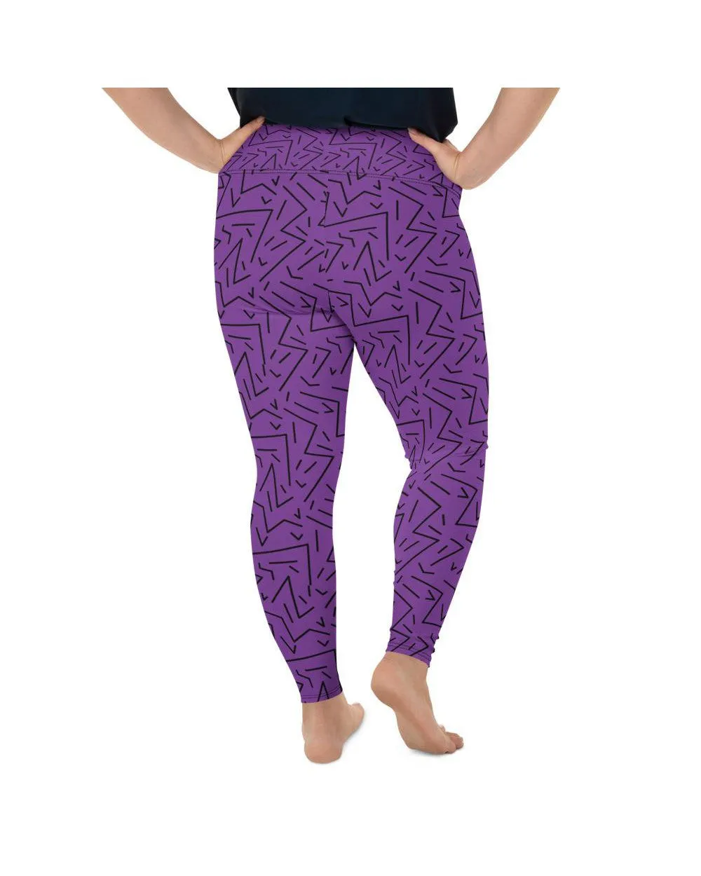 Purple Black Line Plus Size Leggings