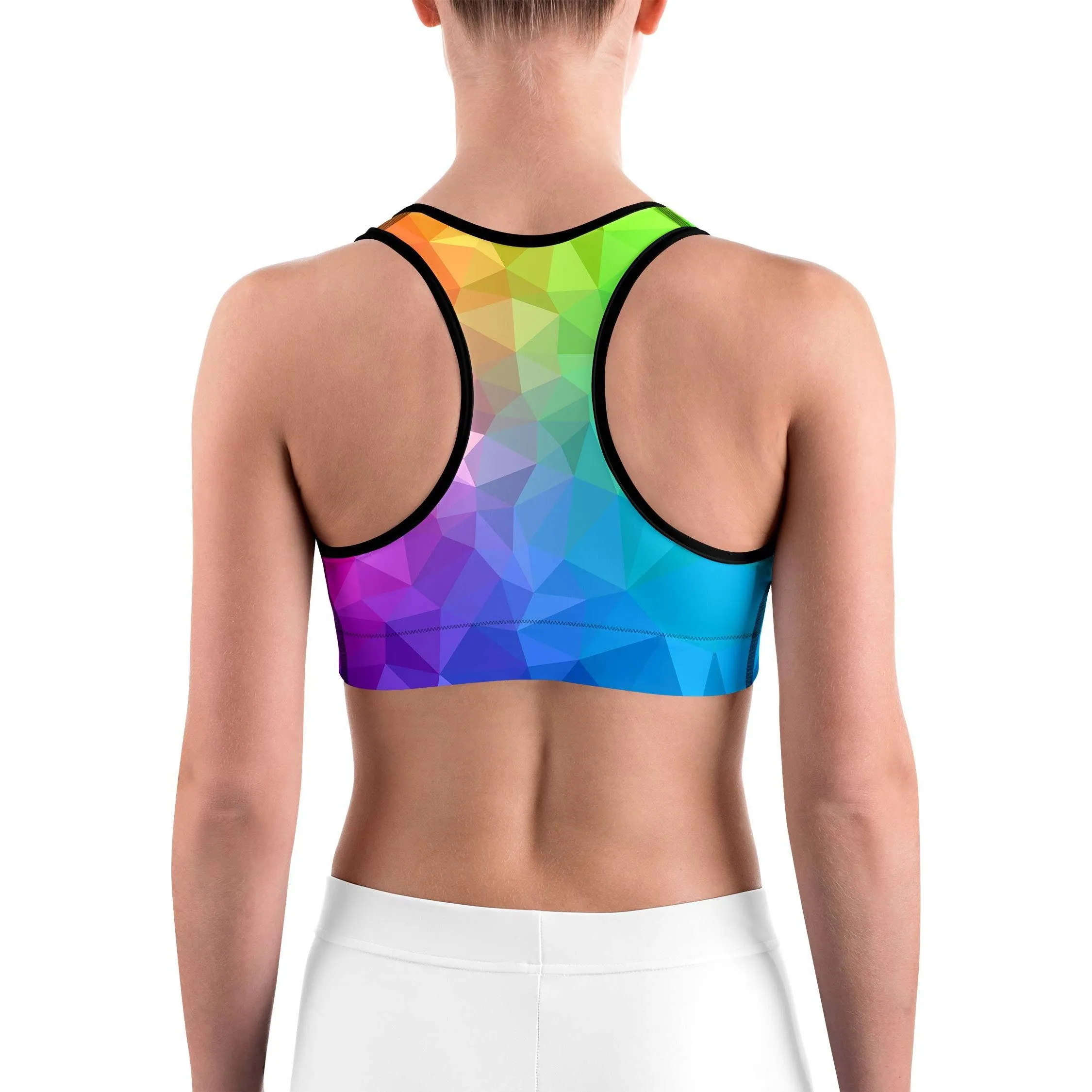 Rainbow Polygon Sports bra