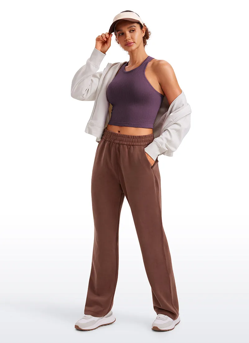 Seamless Ribbed Longline High Neck Crop Tank Racerback