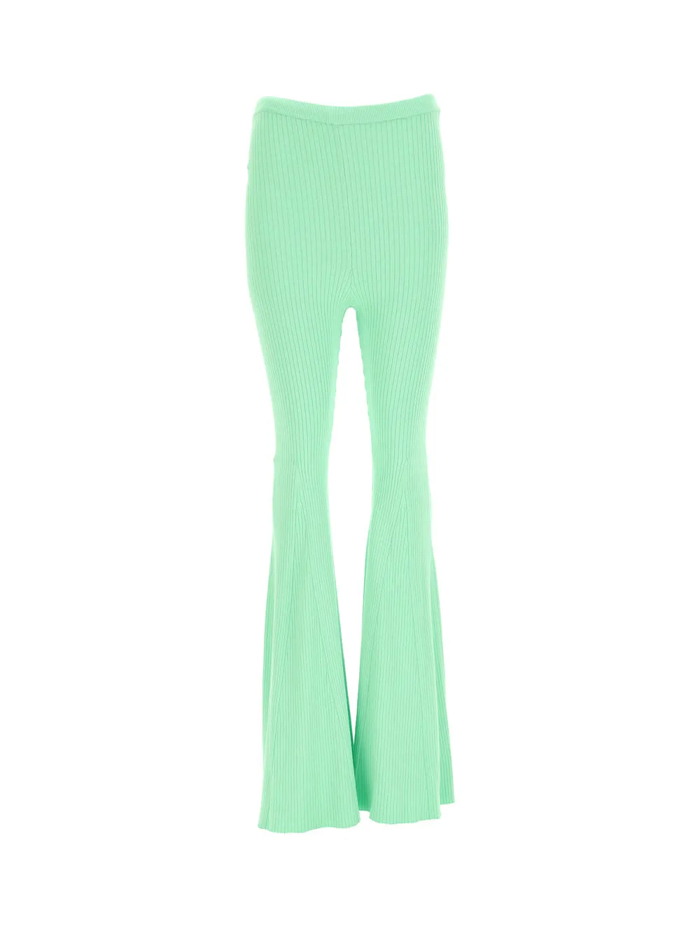 Self-Portrait Ribbed-Knit Flared Pants