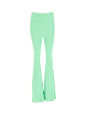 Self-Portrait Ribbed-Knit Flared Pants