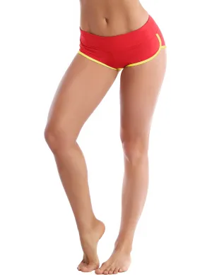 Sexy Booty Yoga Shorts scarlet_fluorescentyellow_yoga